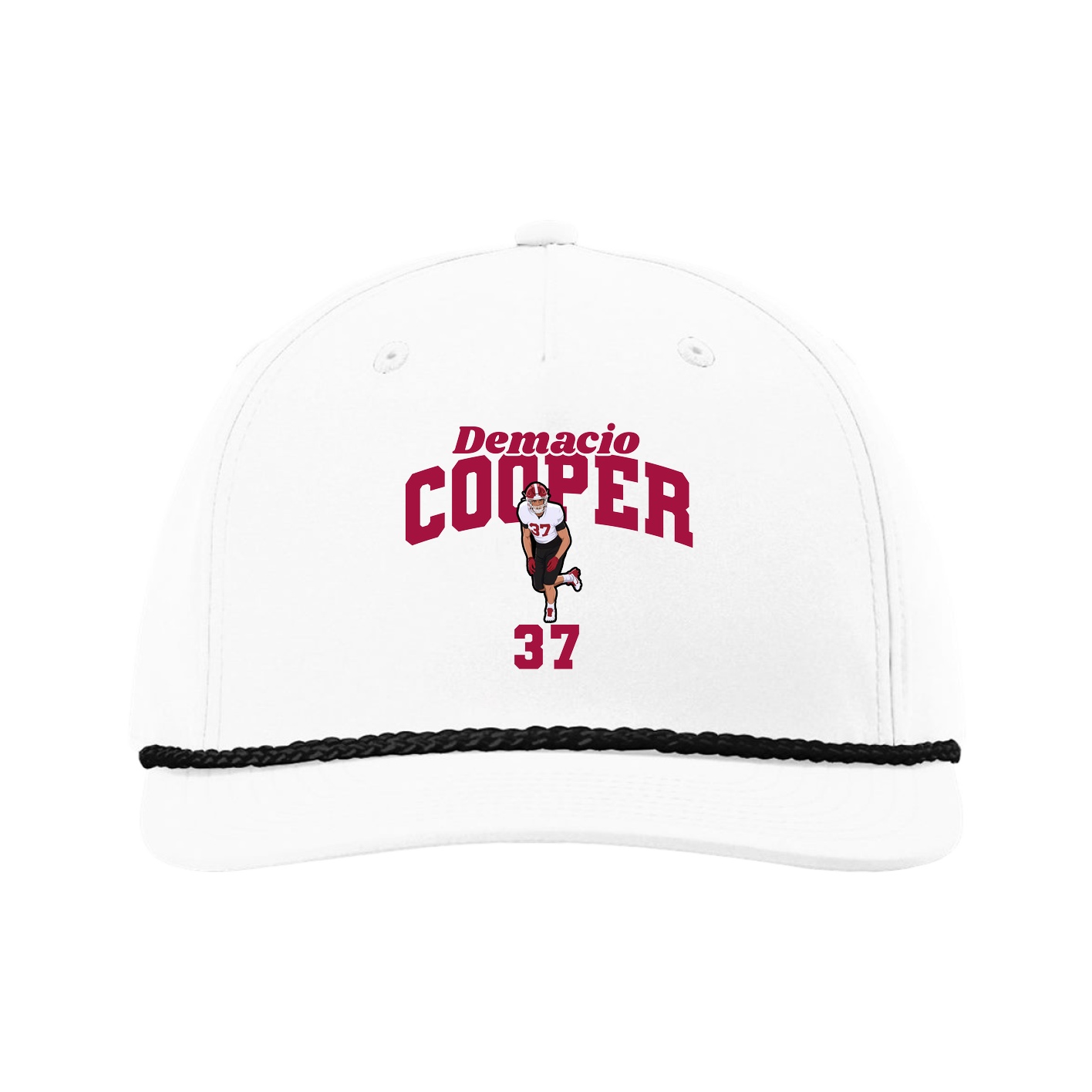 Five-Panel Classic Rope Cap — Signature Arch in White