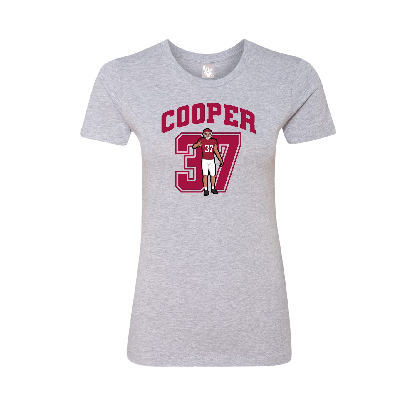 Fitted Women's Tee — Number in Grey