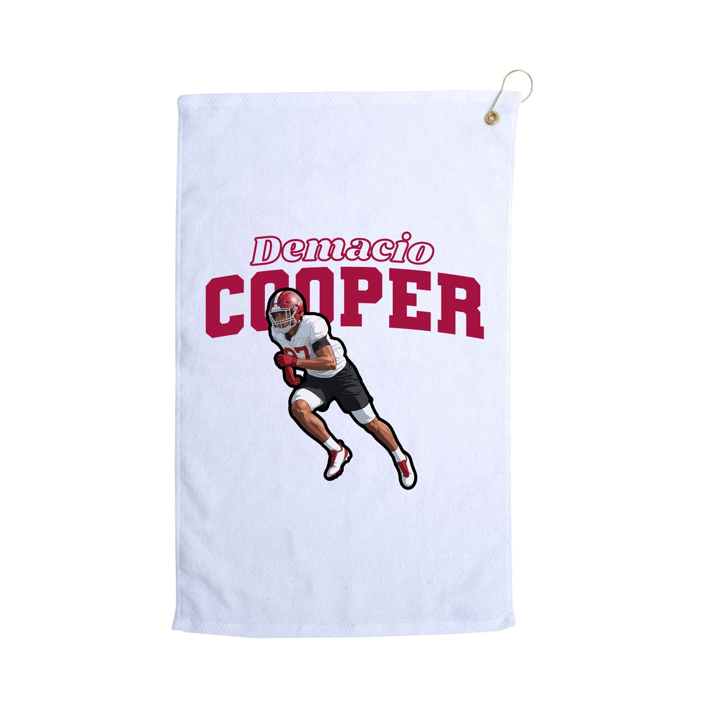 Golf Towel — Name Arch in White