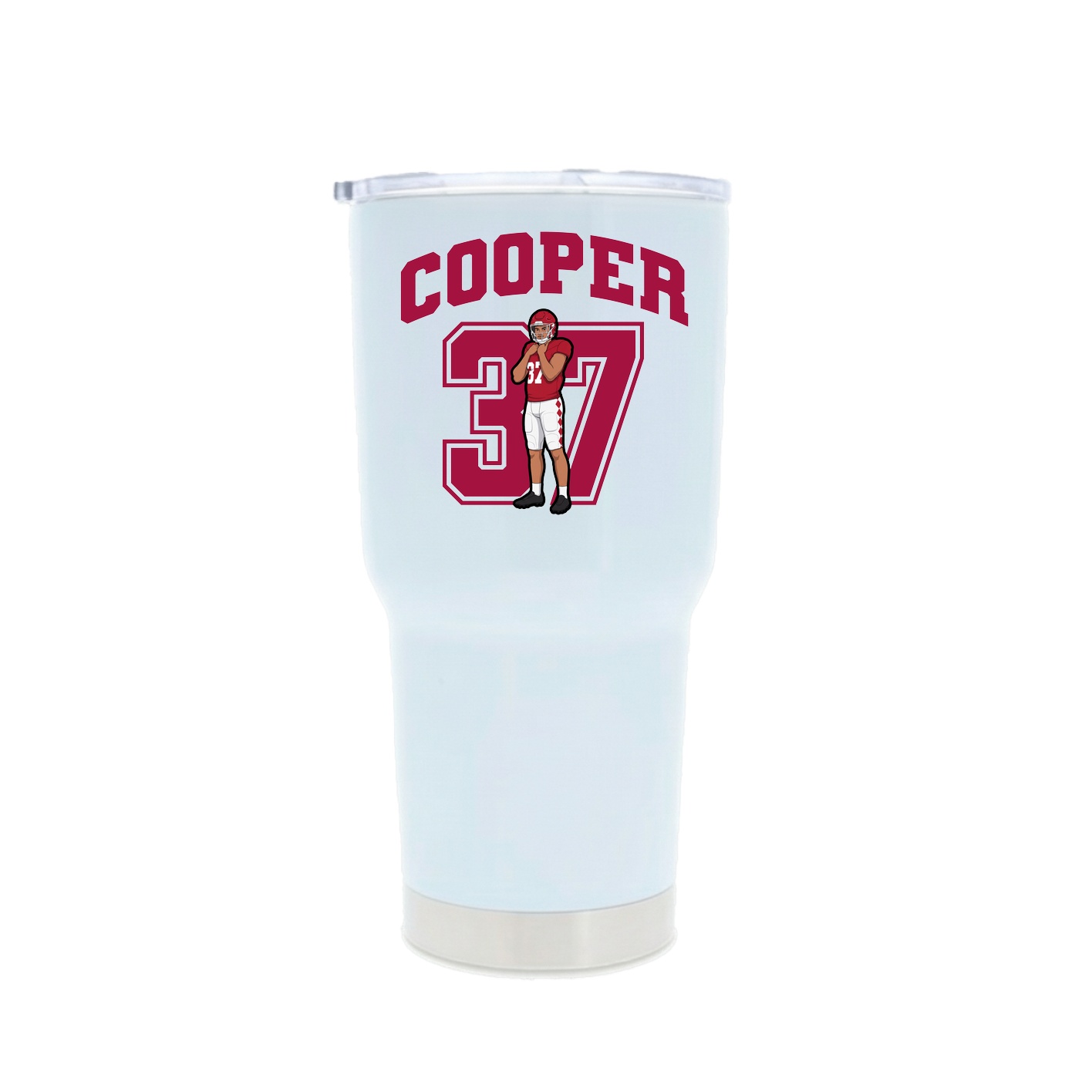 30oz Stainless Steel Tumbler — Number in White