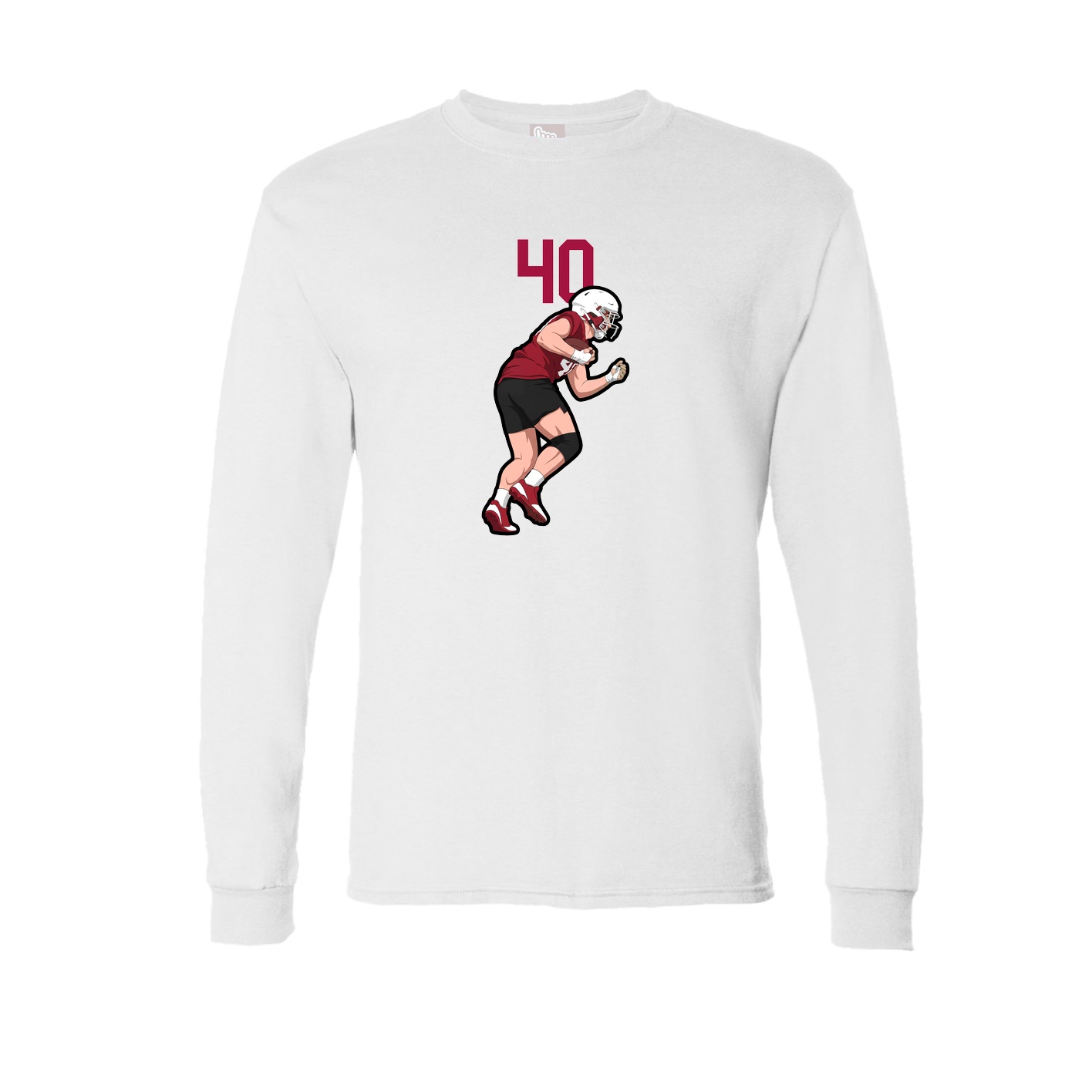 Long Sleeve Tee — Number Top in White