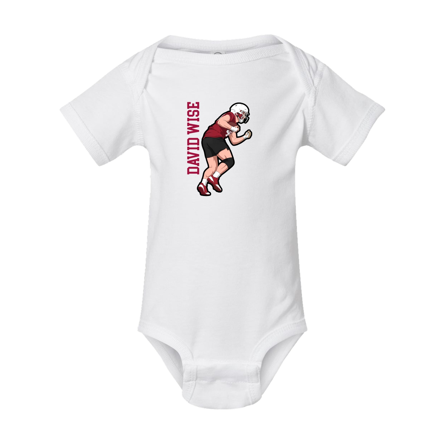 Baby Onesie — Name Vertical in White