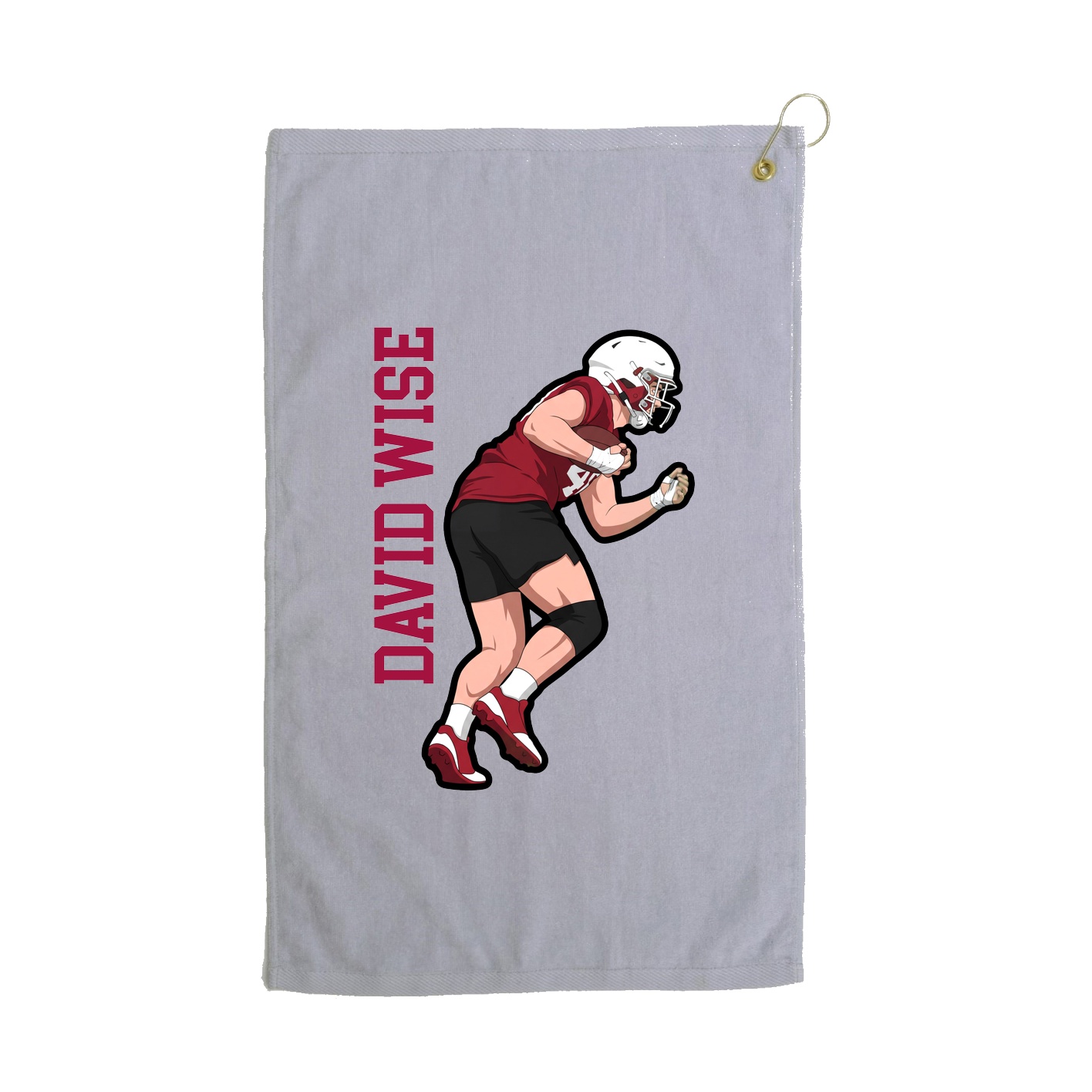 Golf Towel — Name Vertical in Grey