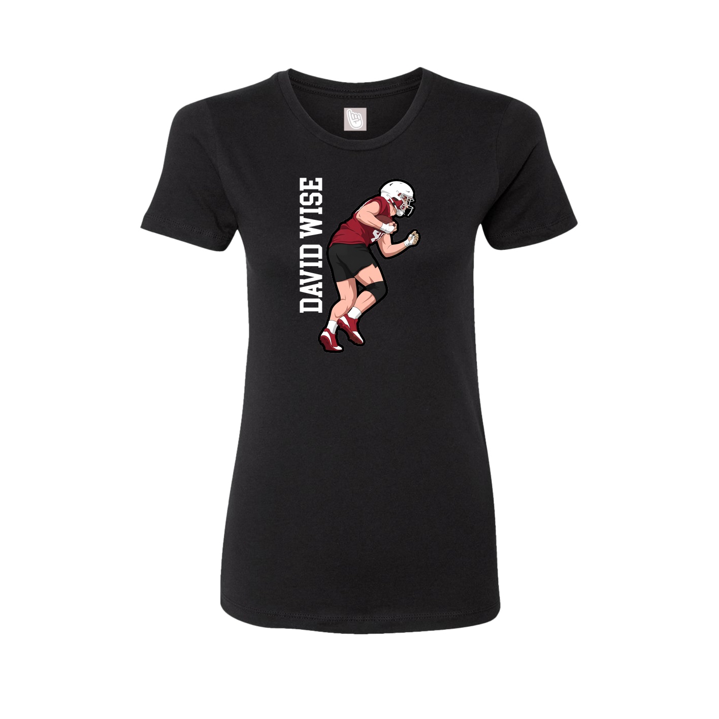 Womens Tee — Name Vertical in Black