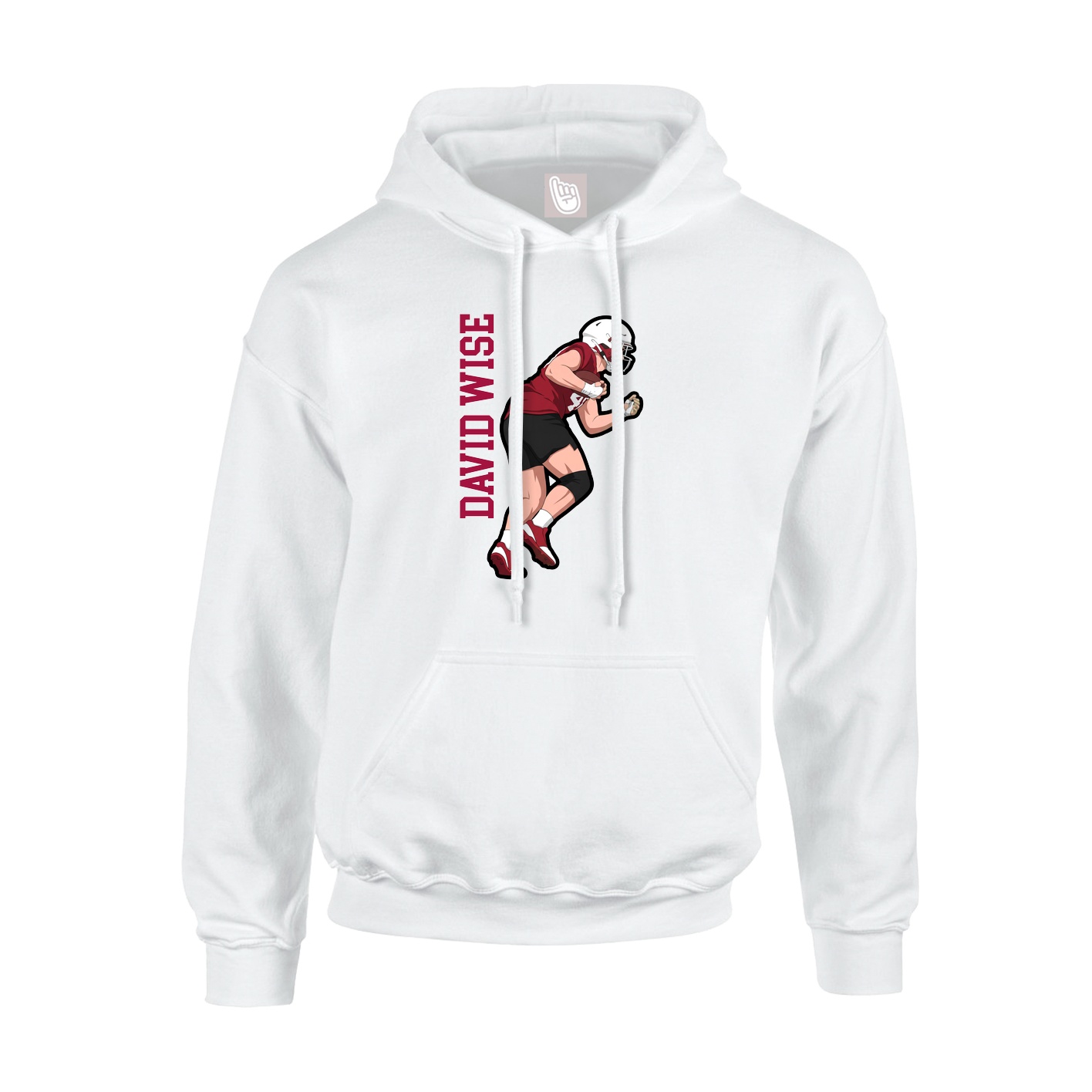 Youth Hoodie — Name Vertical in White
