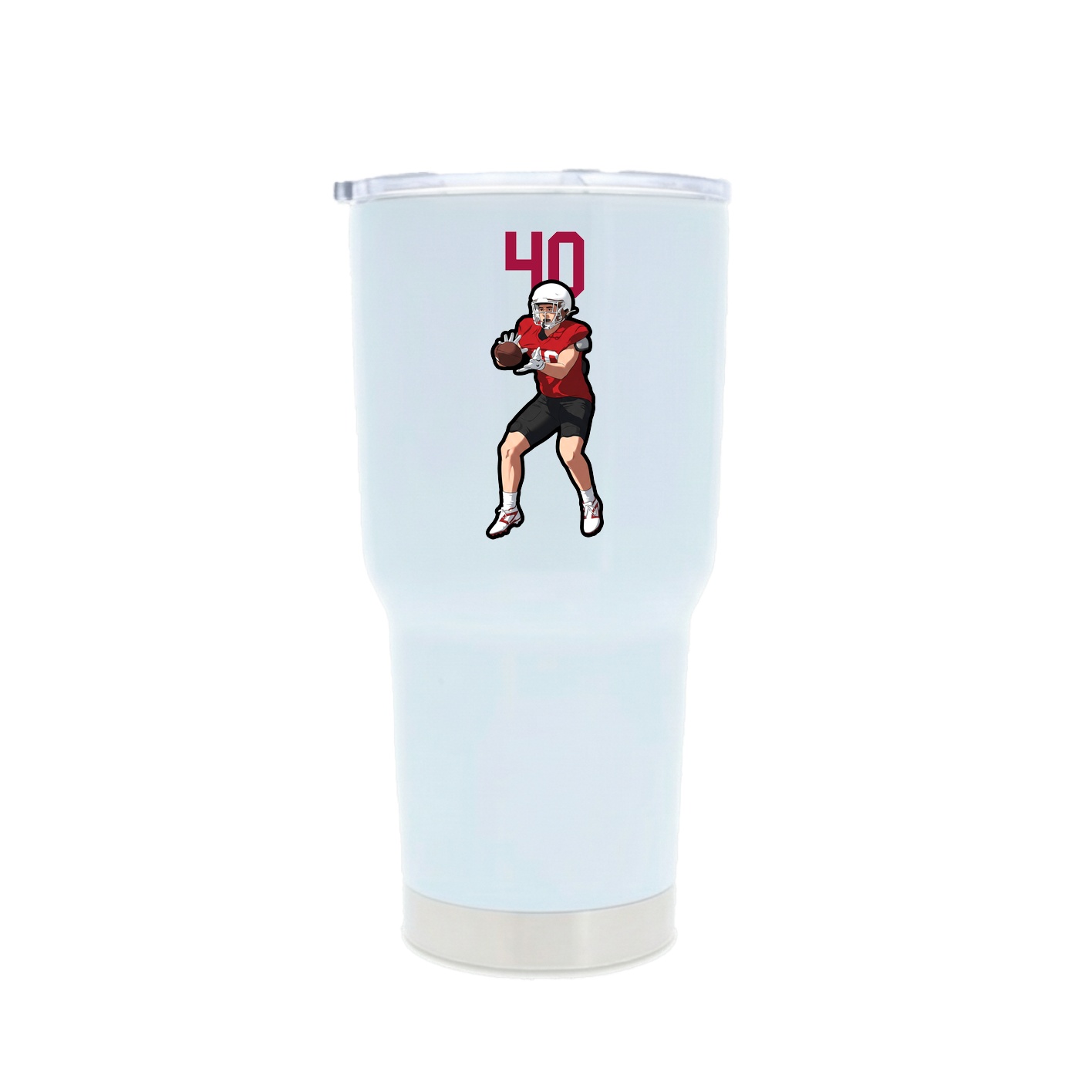 30oz Stainless Steel Tumbler — Number Top in White