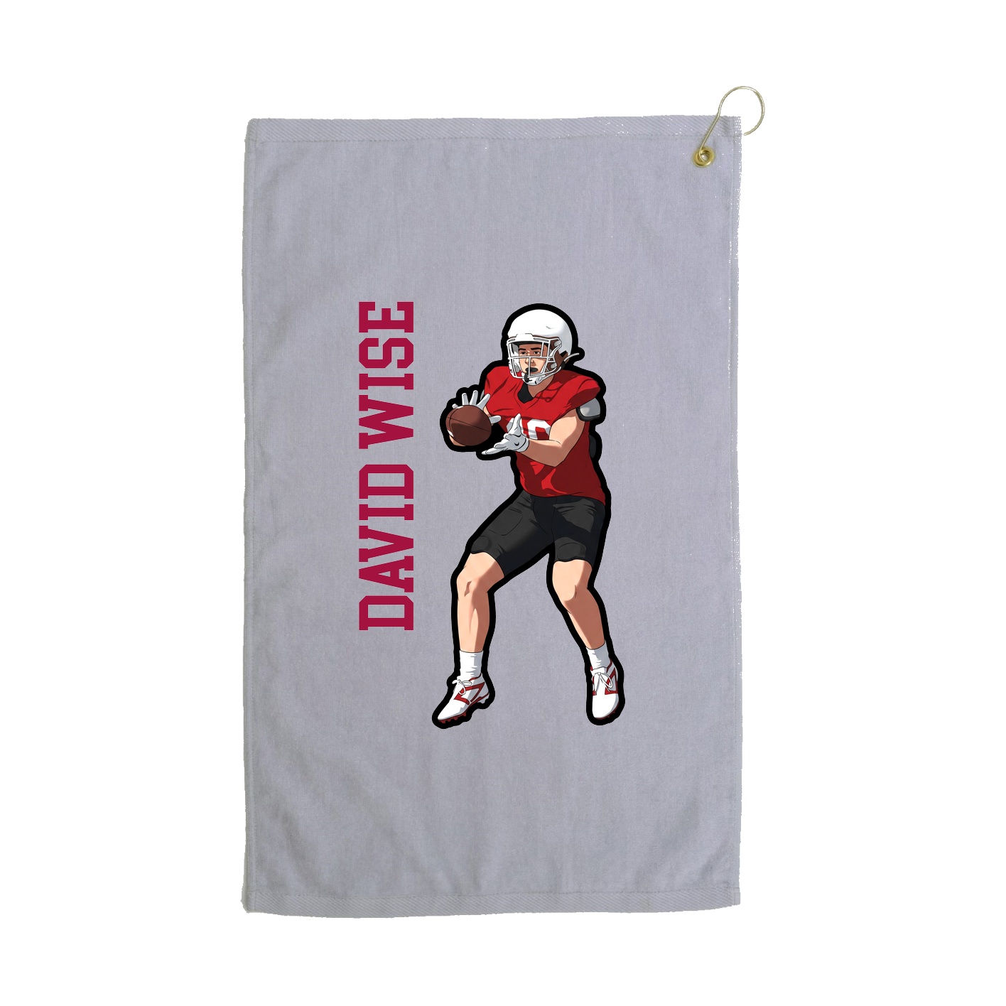 Golf Towel — Name Vertical in Grey