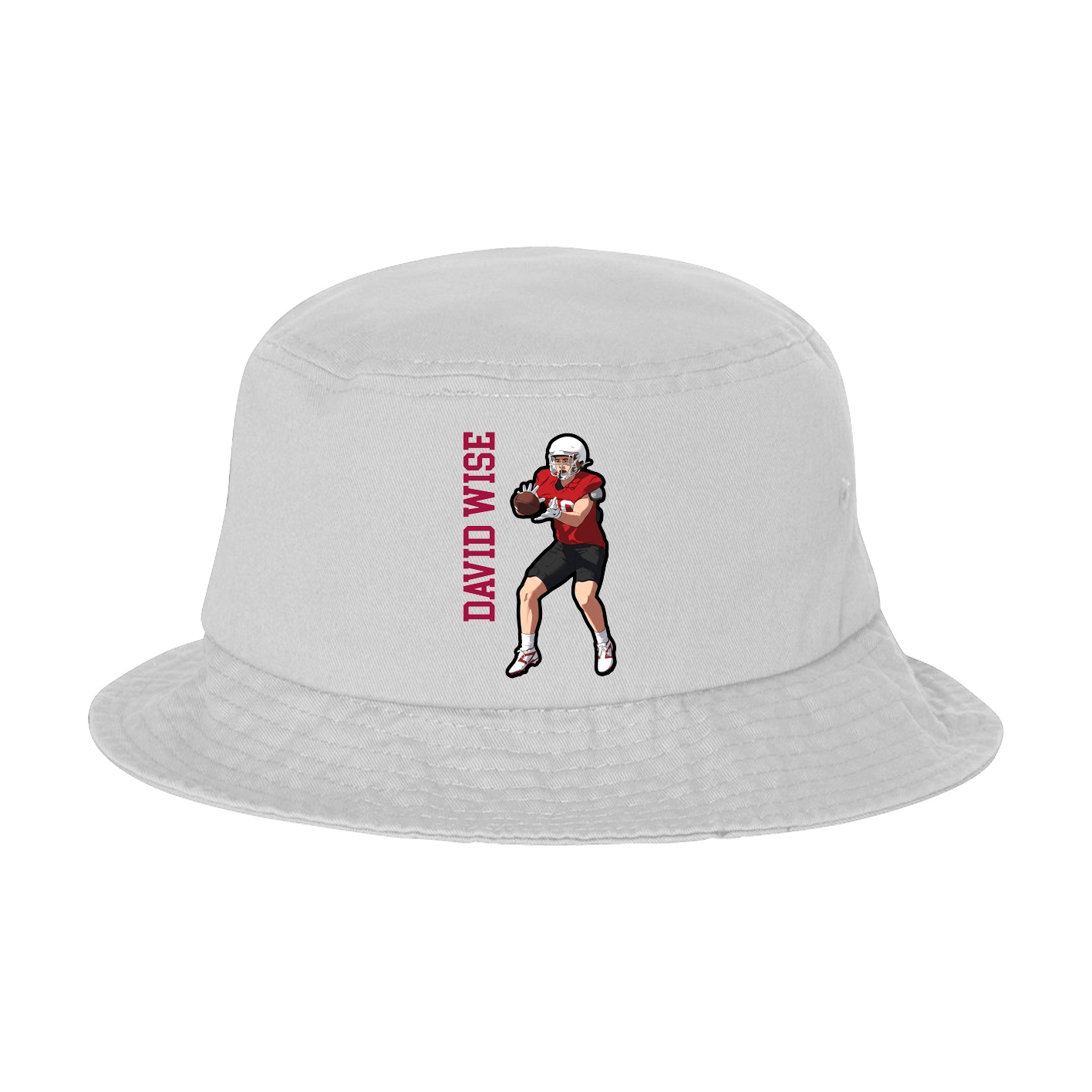 Bucket Cap — Name Vertical in White