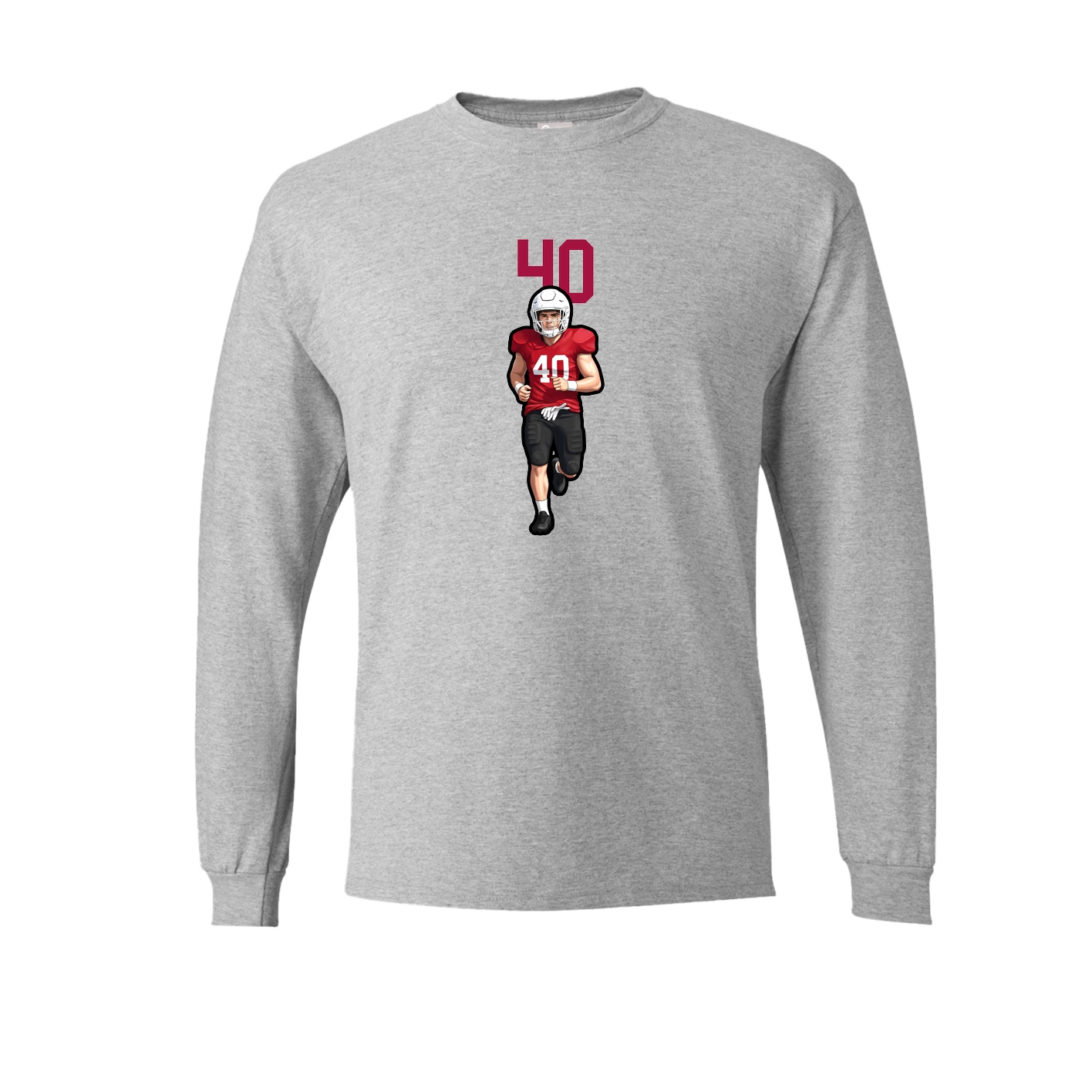 Long Sleeve Tee — Number Top in Grey