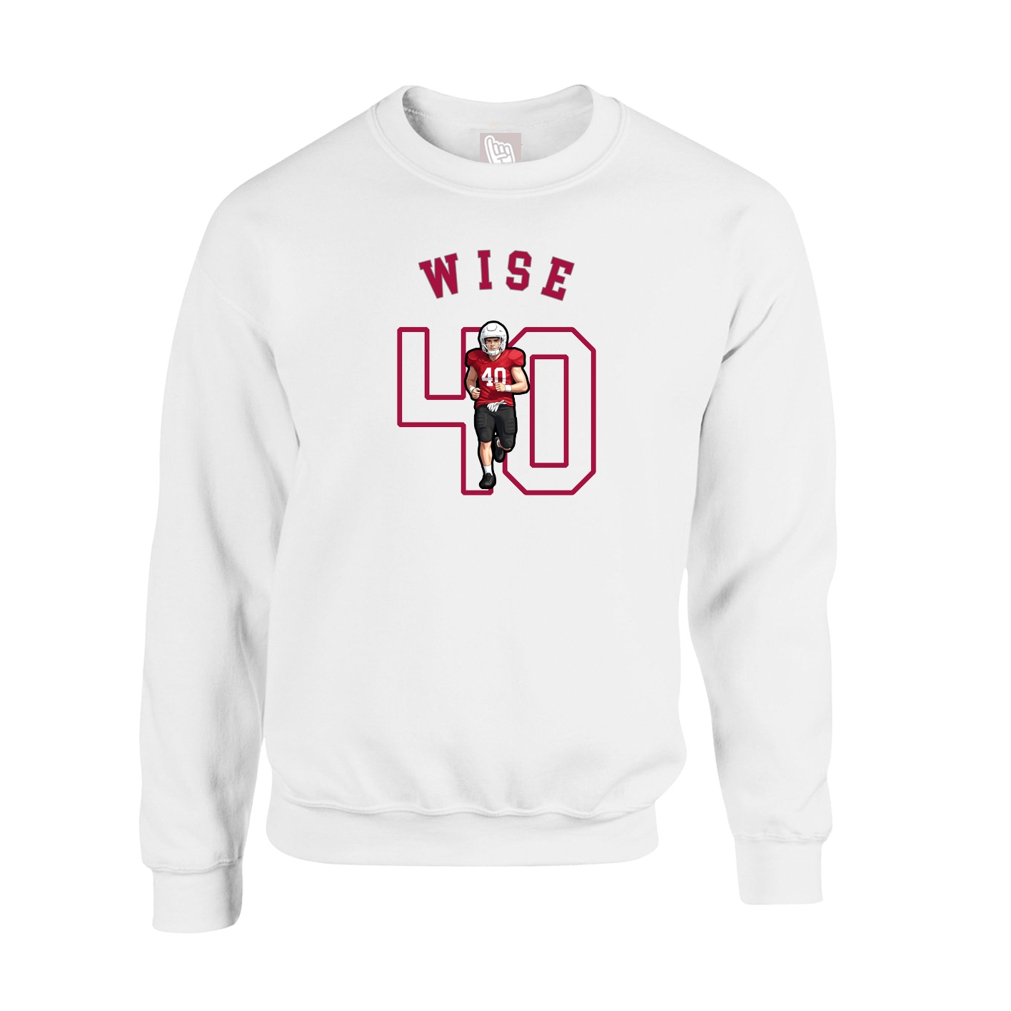 Fleece Crew — Shirsey Arch in White