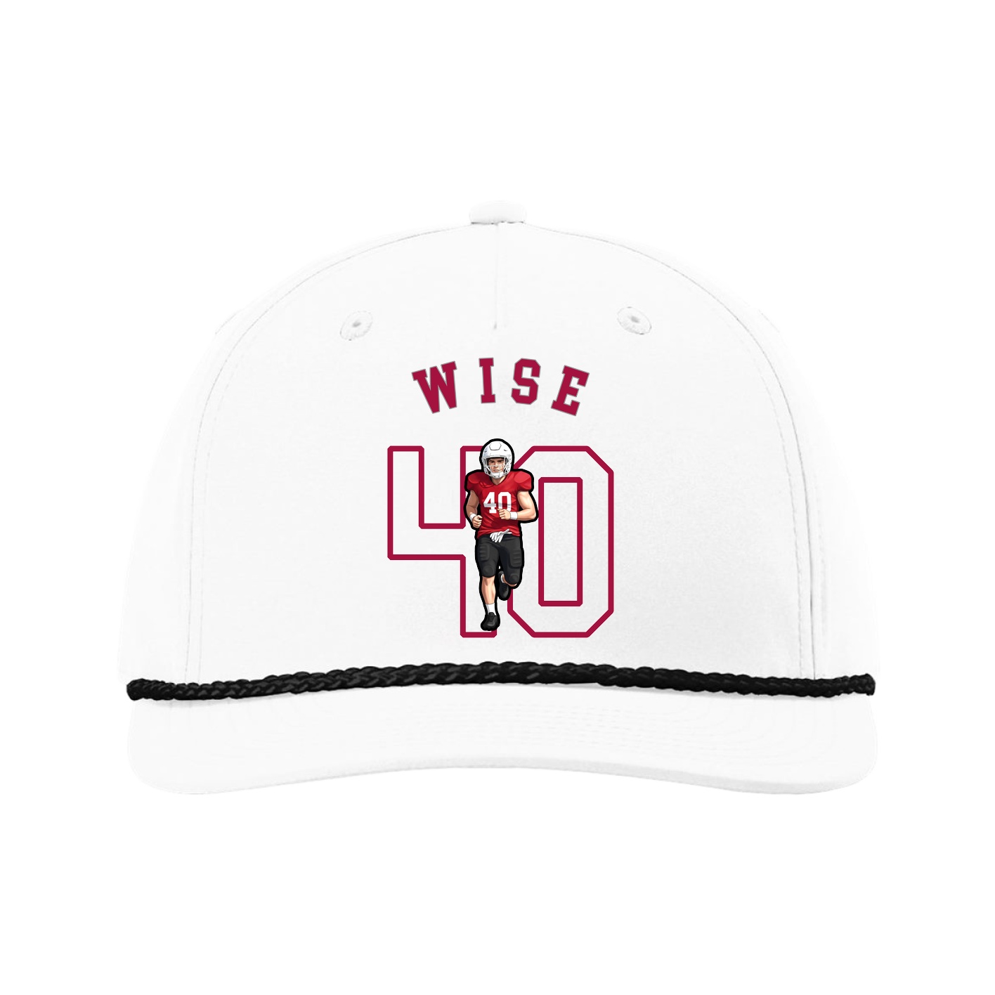 Five-Panel Classic Rope Cap — Shirsey Arch in White