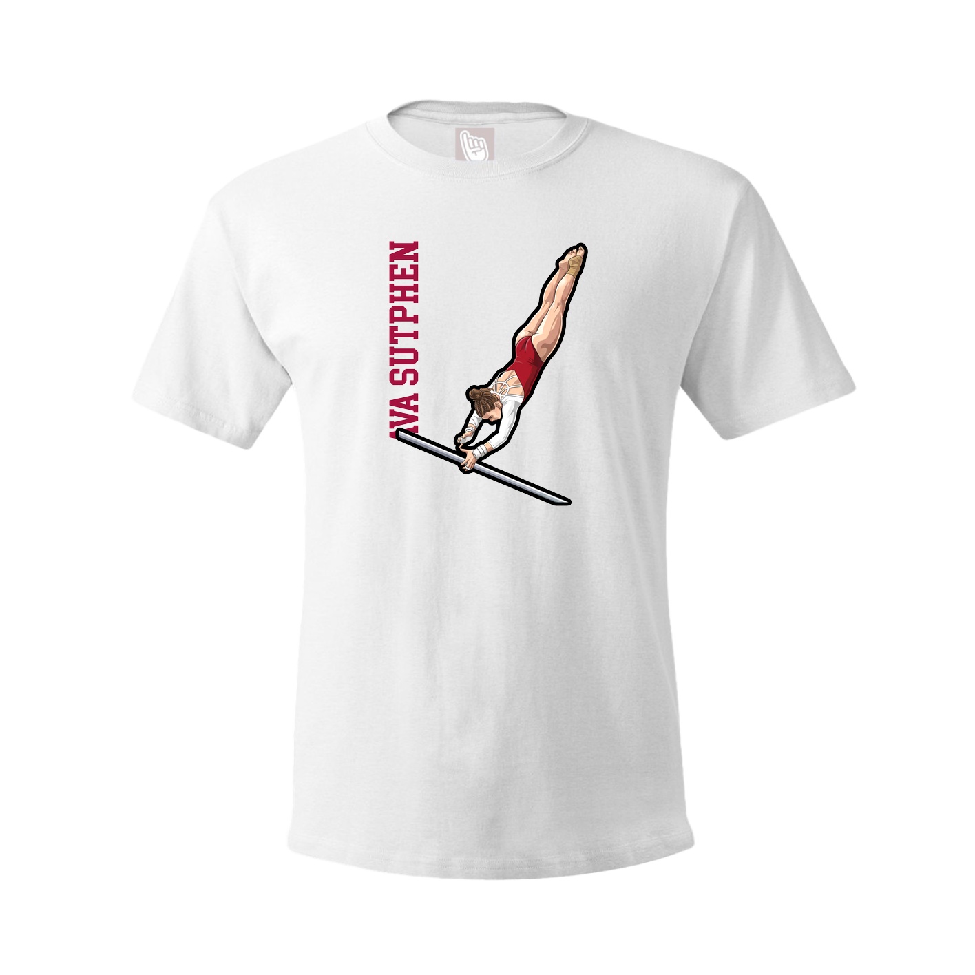 Tee — Name Vertical in White