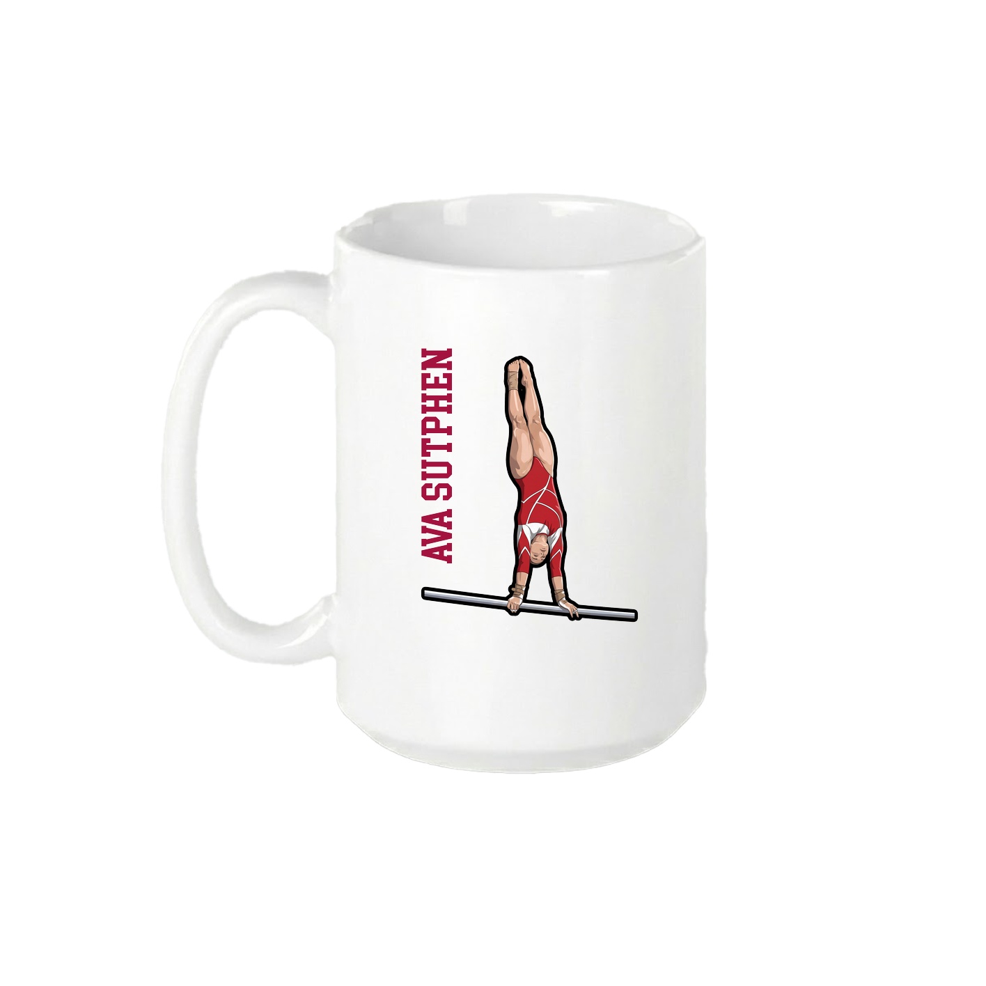 15oz Coffee Mug — Name Vertical in White