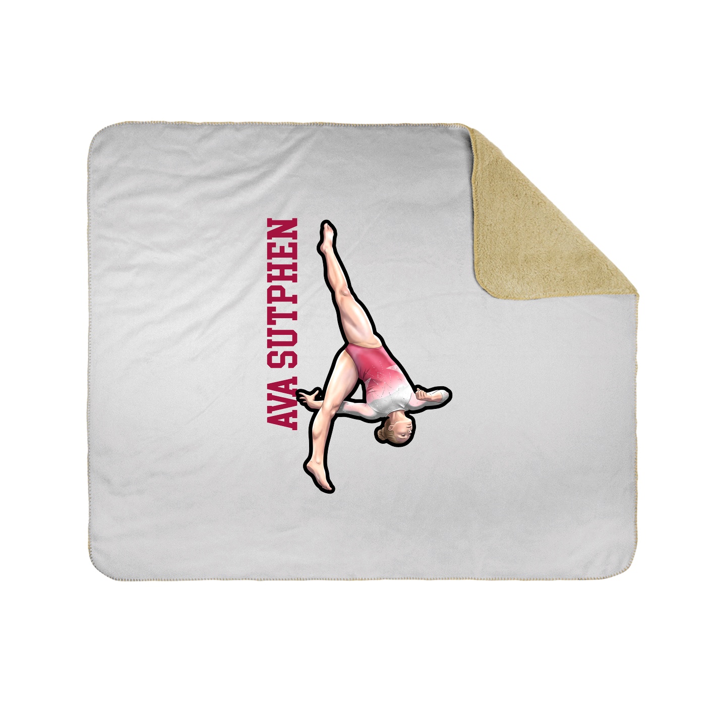 Throw Blanket — Name Vertical in White