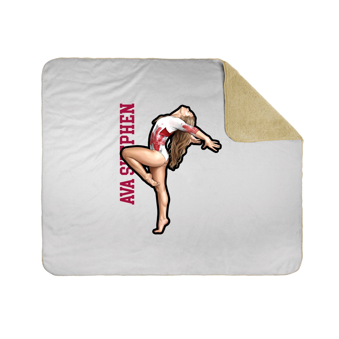 Throw Blanket — Name Vertical in White