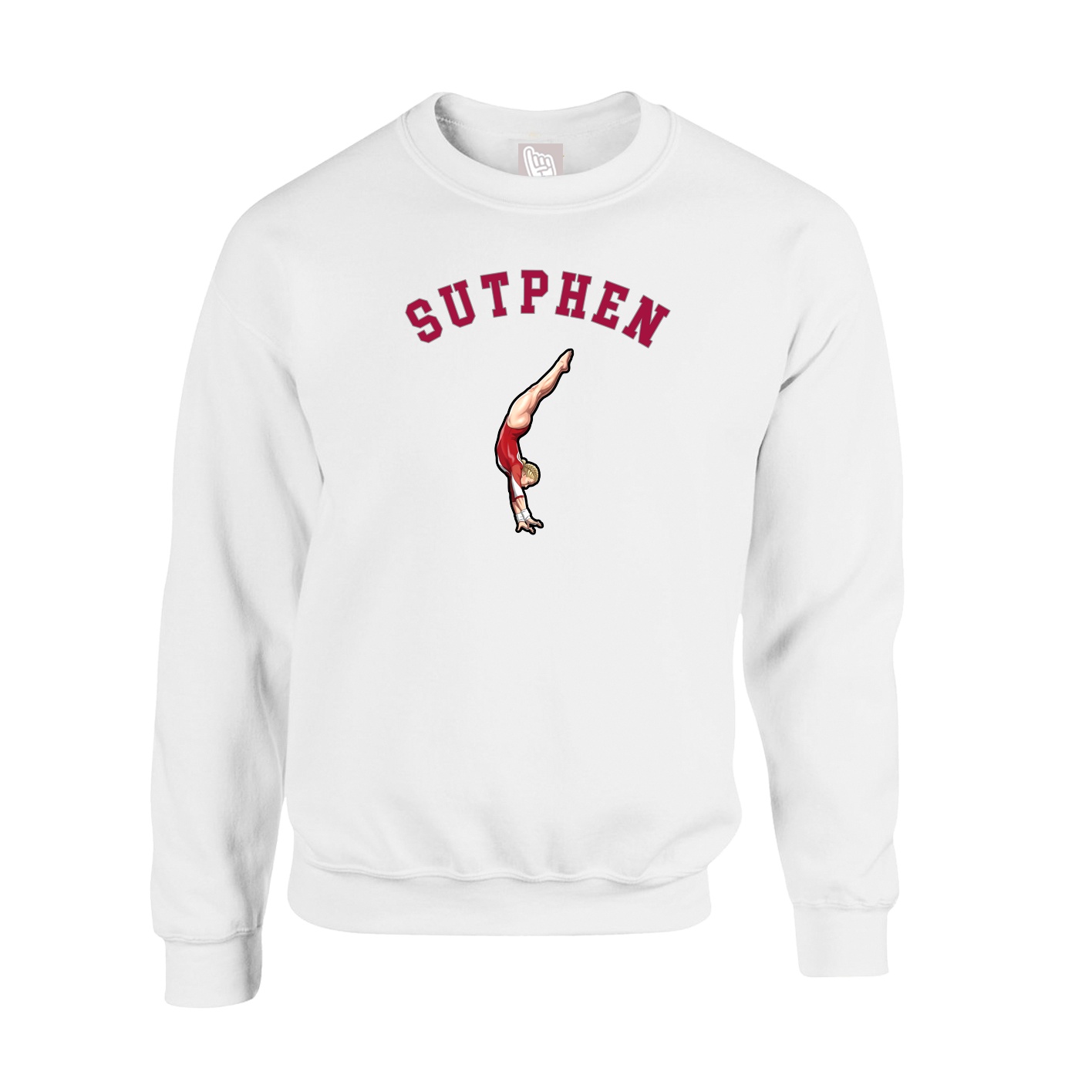 Fleece Crew — Shirsey Arch in White
