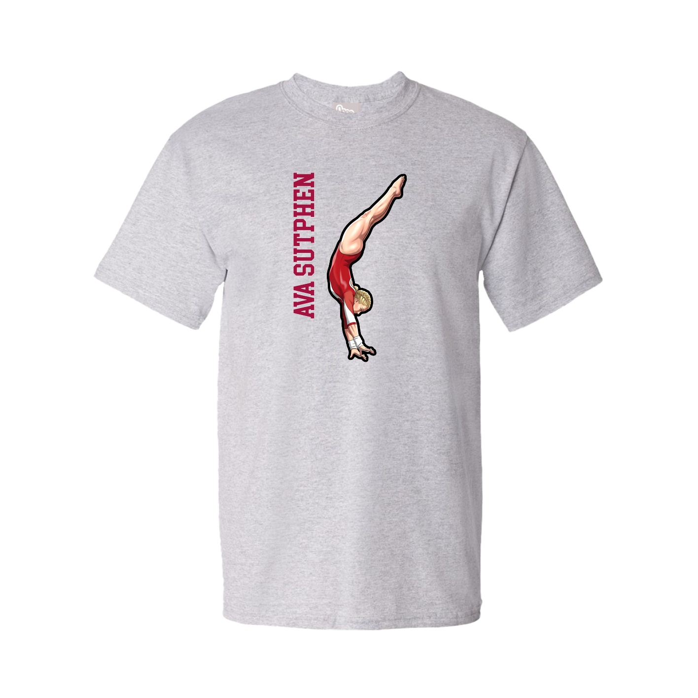 Youth Tee — Name Vertical in Grey