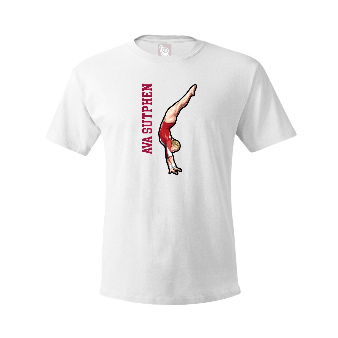 Youth Tee — Name Vertical in White