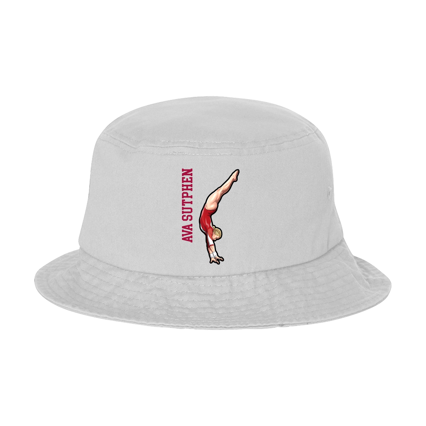 Bucket Cap — Name Vertical in White