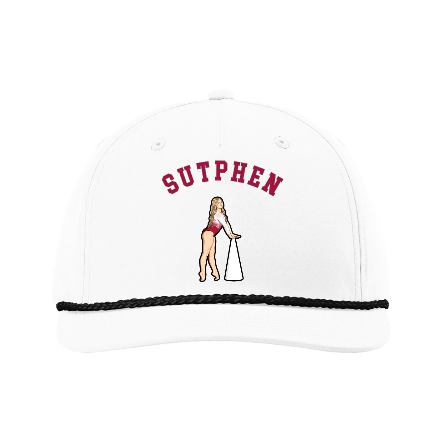 Five-Panel Classic Rope Cap — Shirsey Arch in White