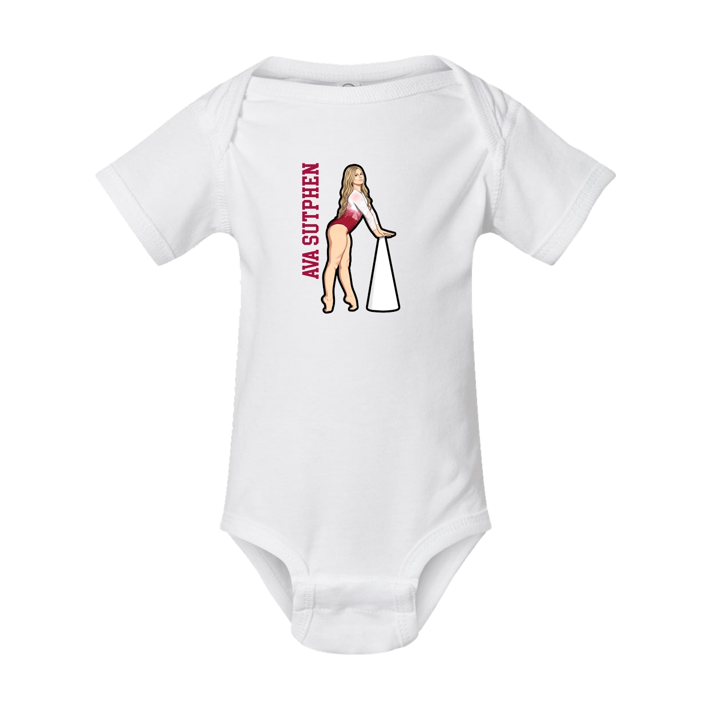 Baby Onesie — Name Vertical in White