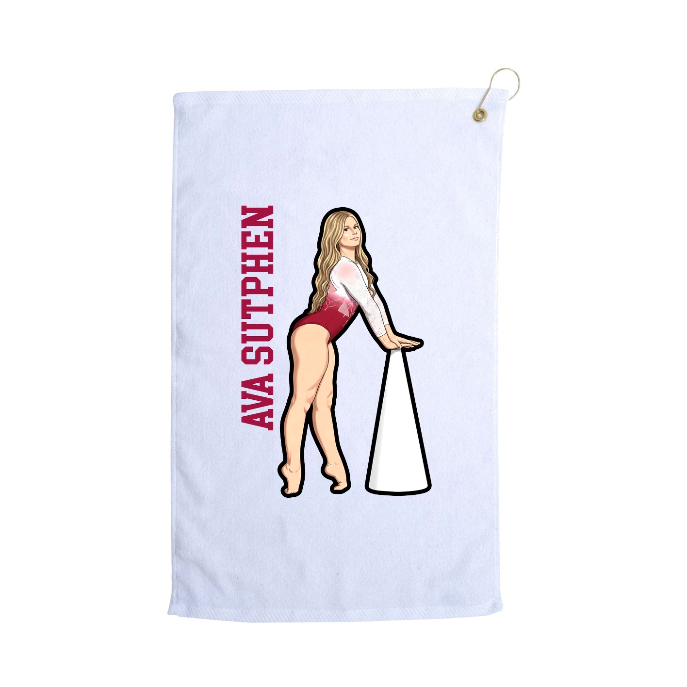 Golf Towel — Name Vertical in White