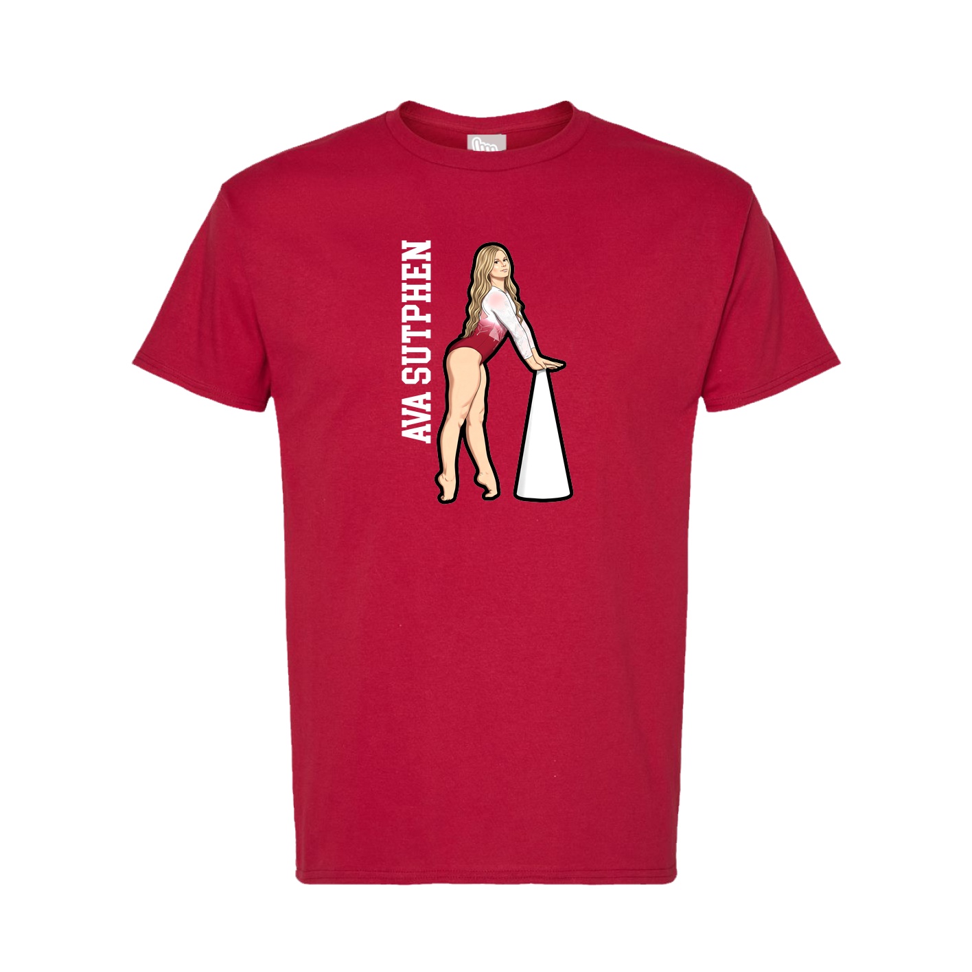 Tee — Name Vertical in Crimson