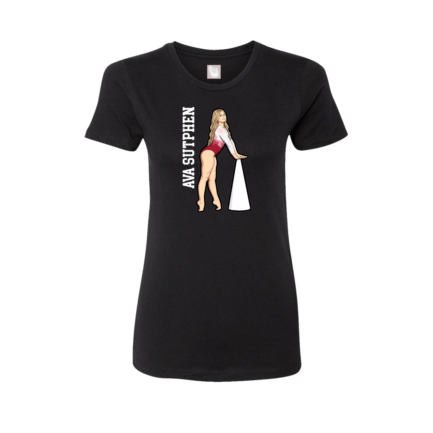 Womens Tee — Name Vertical in Black