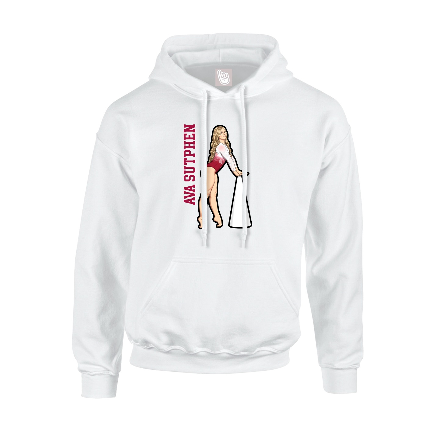 Youth Hoodie — Name Vertical in White