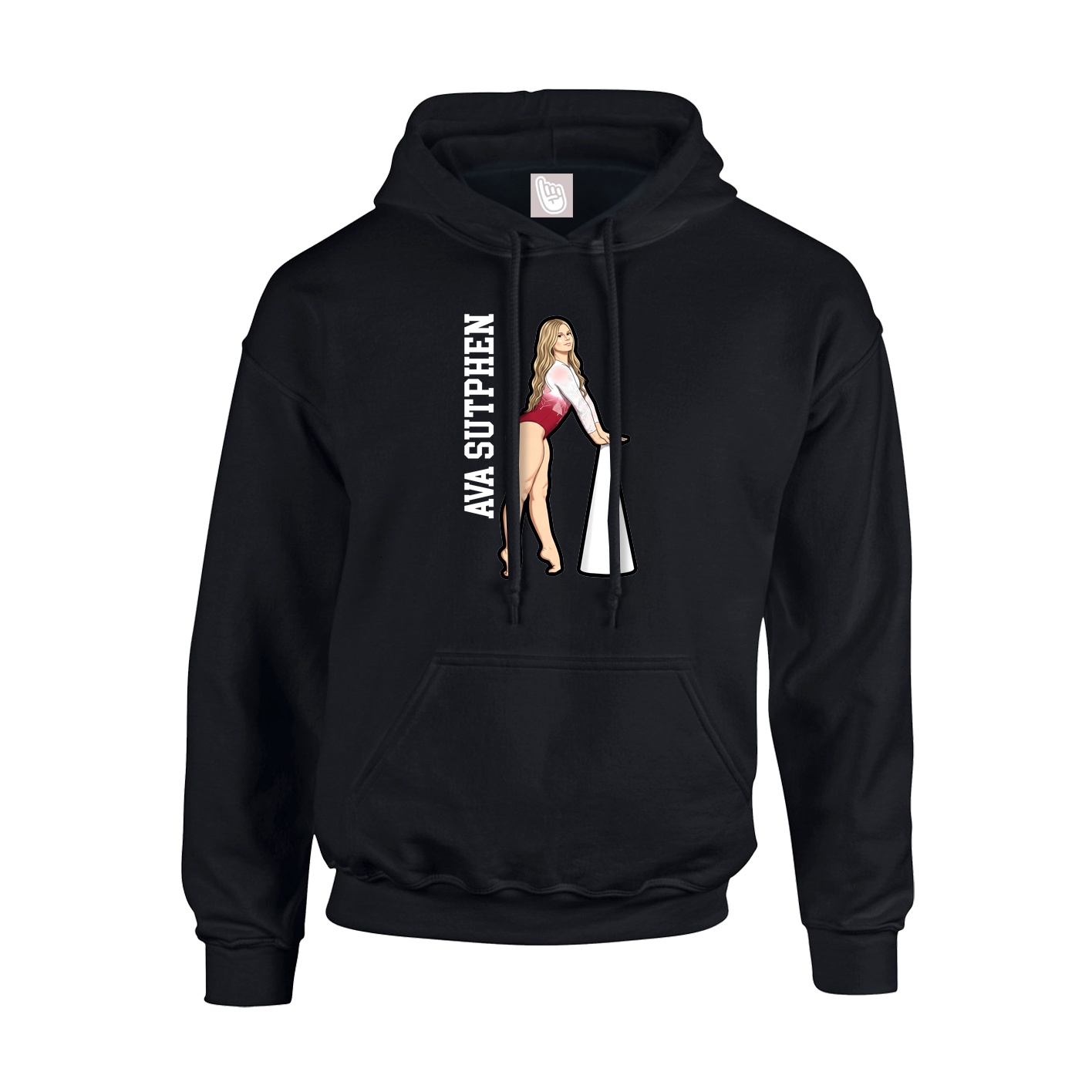 Youth Hoodie — Name Vertical in Black