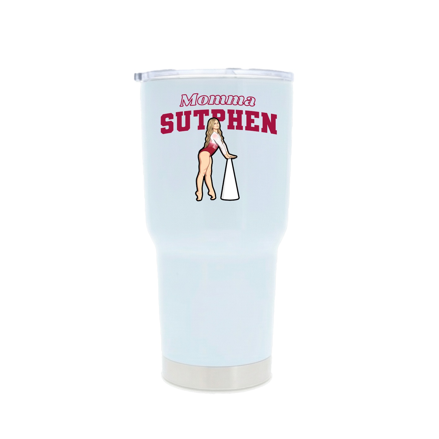 30oz Stainless Steel Tumbler — Mothers Day Block in White