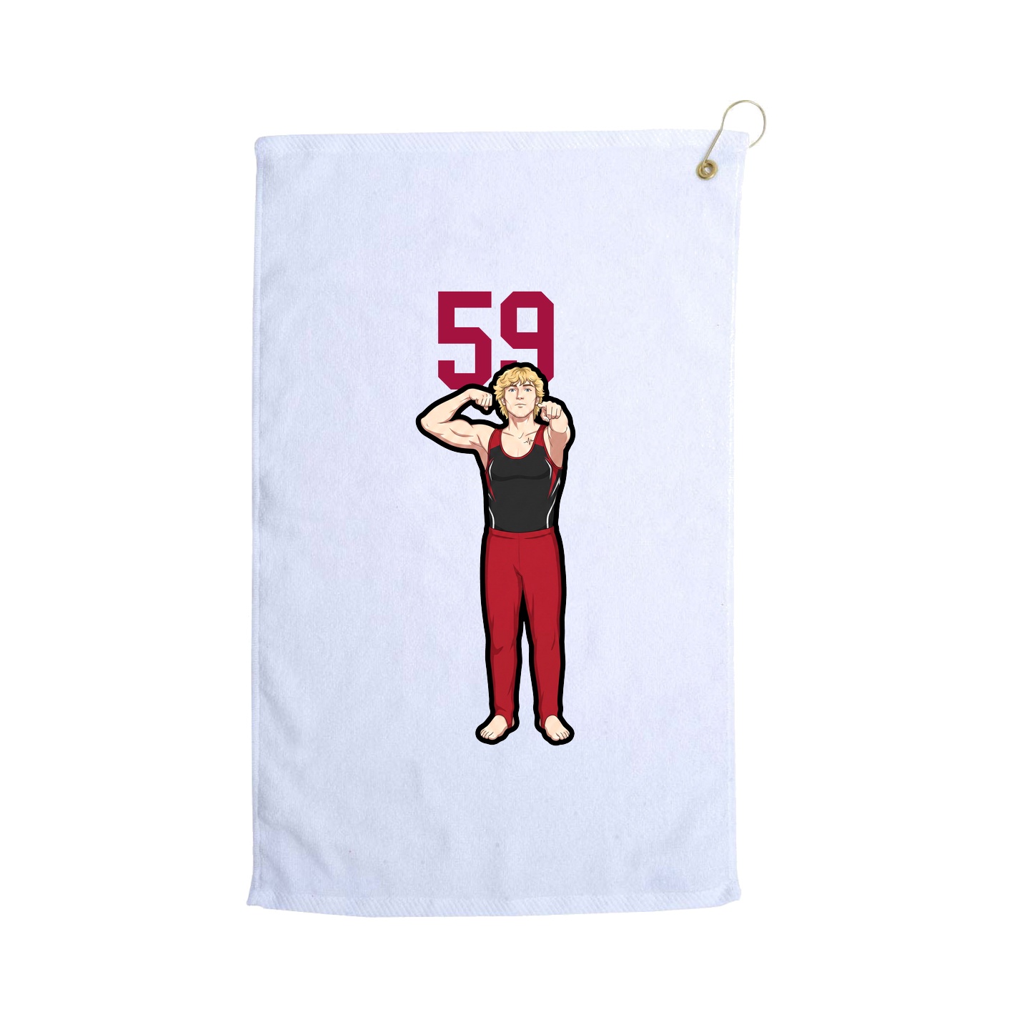 Golf Towel — Number Top in White