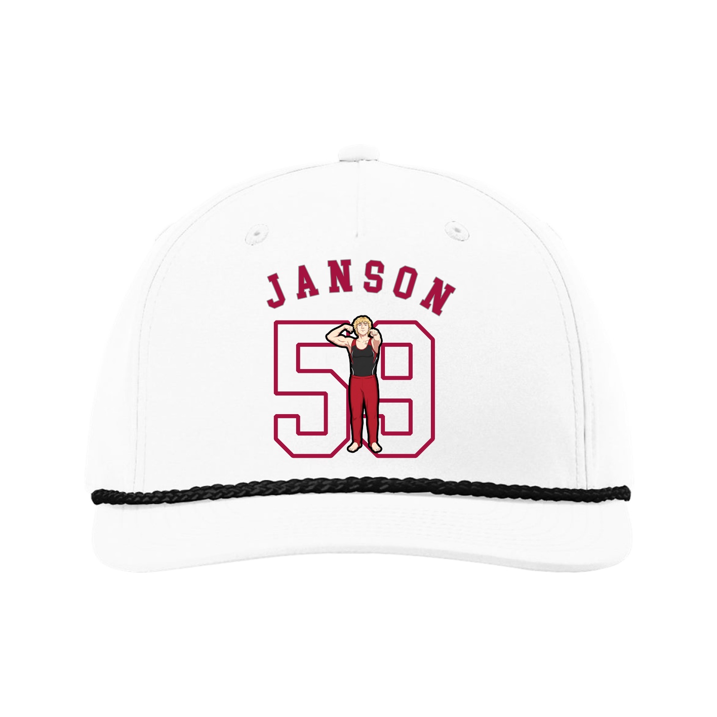 Five-Panel Classic Rope Cap — Shirsey Arch in White
