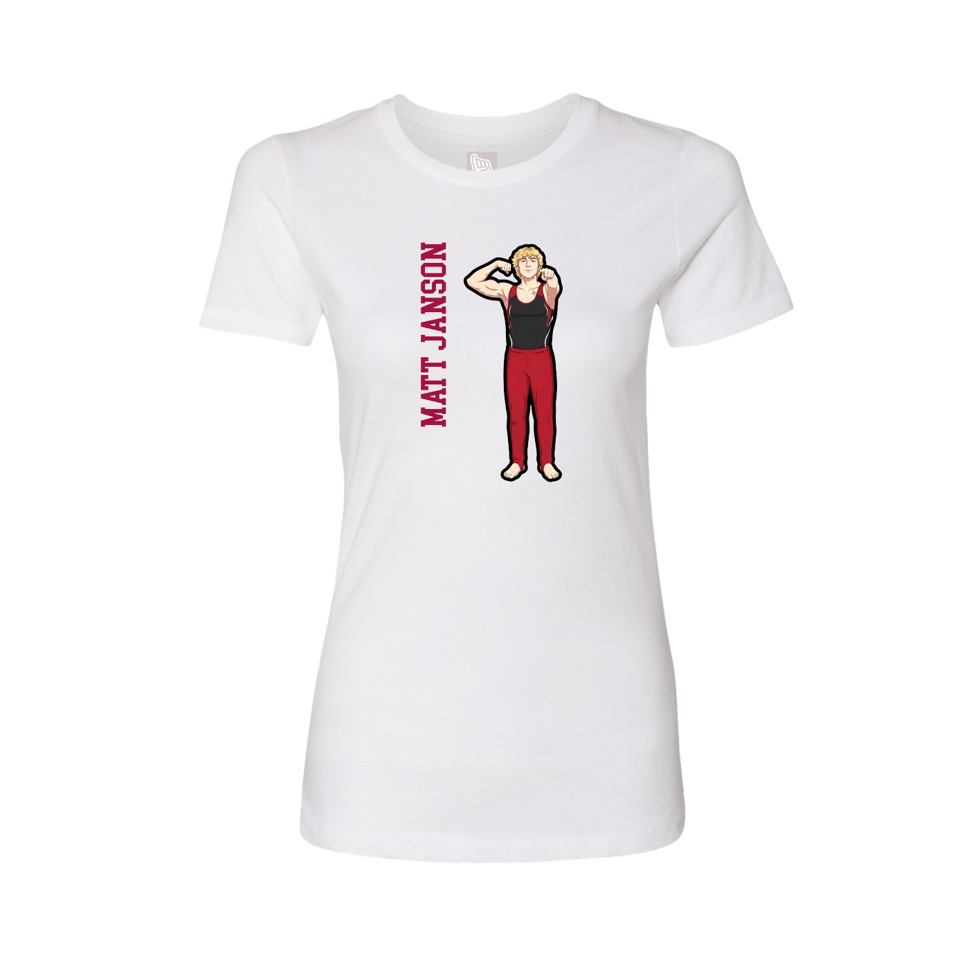 Fitted Women's Tee — Name Vertical in White