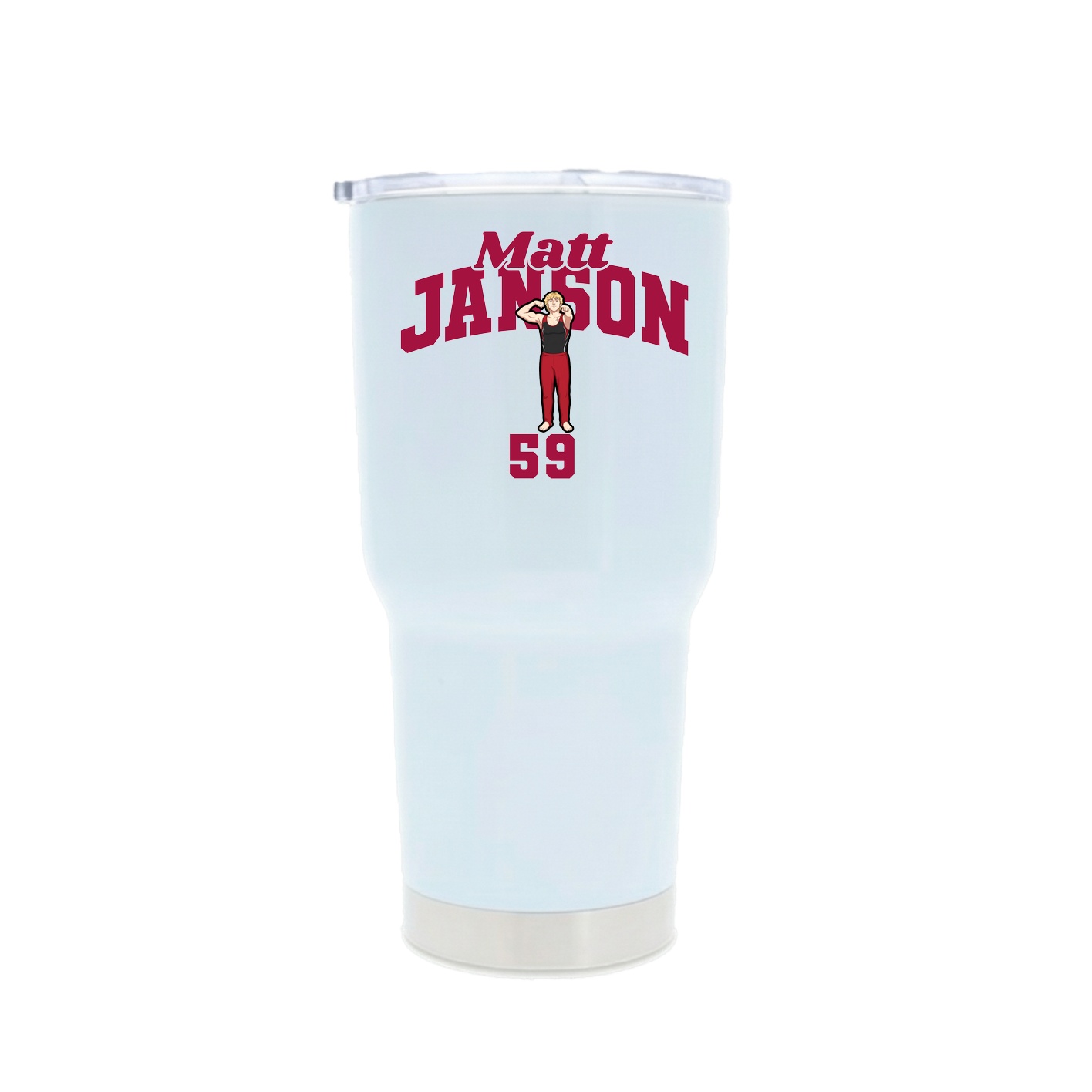30oz Stainless Steel Tumbler — Signature Arch in White