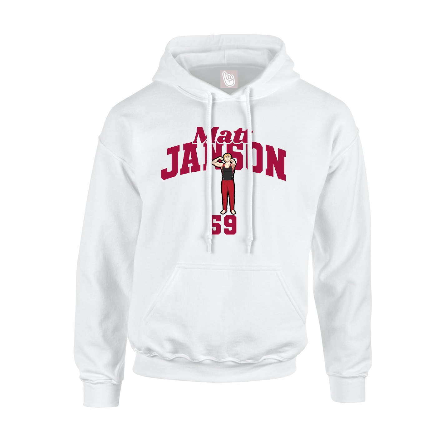 Youth Hoodie — Signature Arch in White
