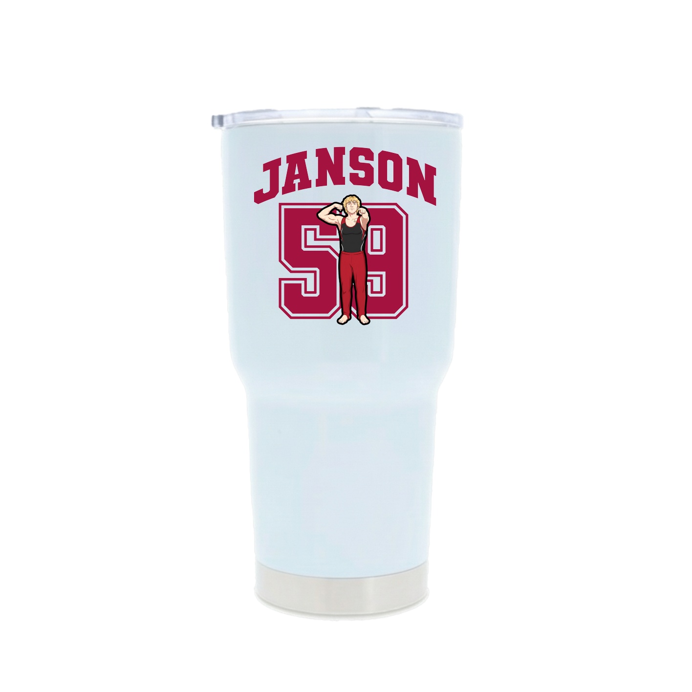 30oz Stainless Steel Tumbler — Number in White