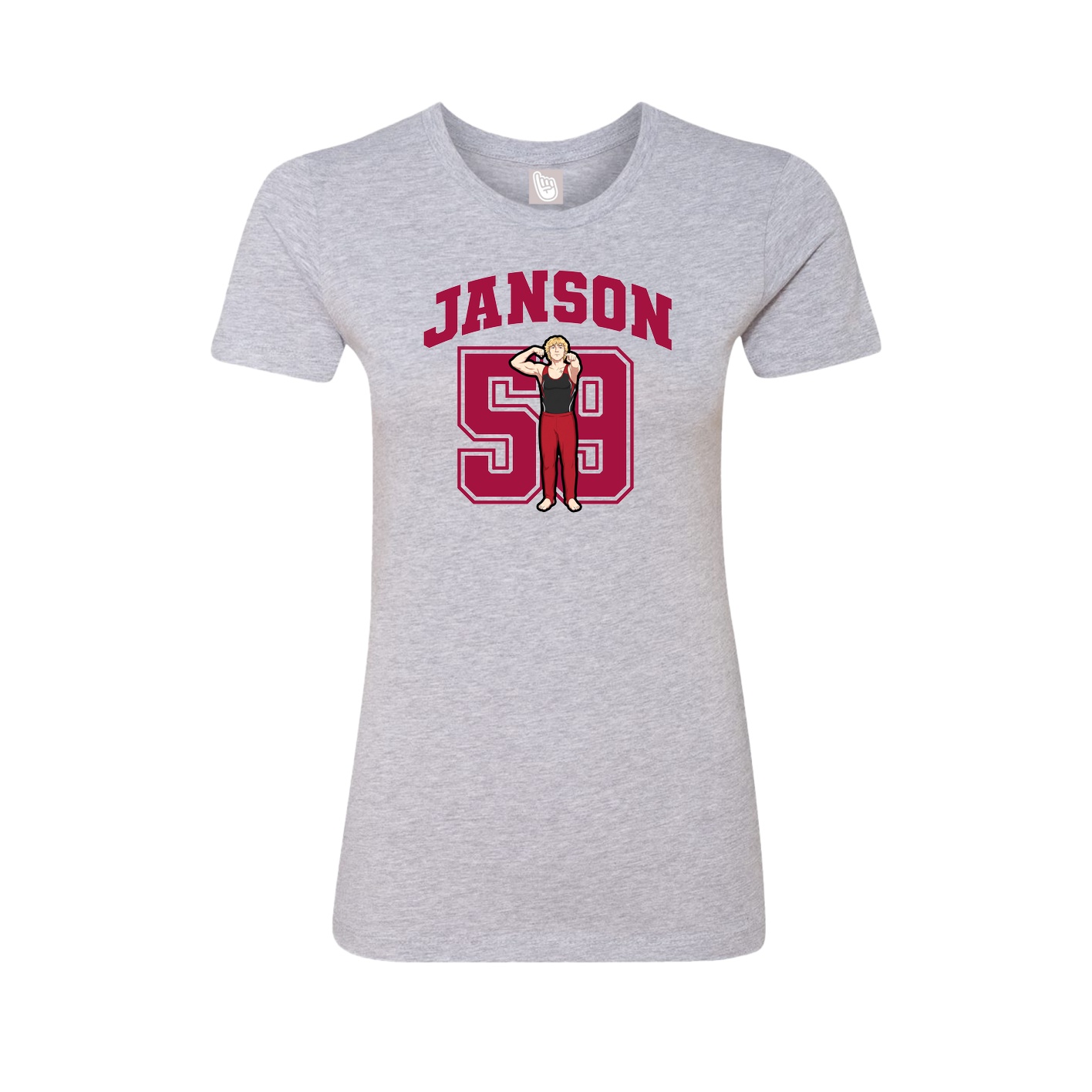 Fitted Women's Tee — Number in Grey