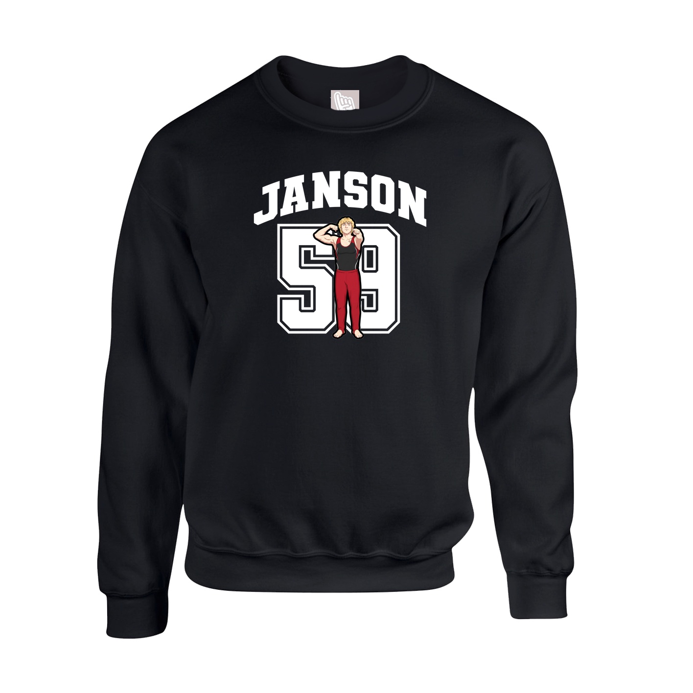 Fleece Crew — Number in Black
