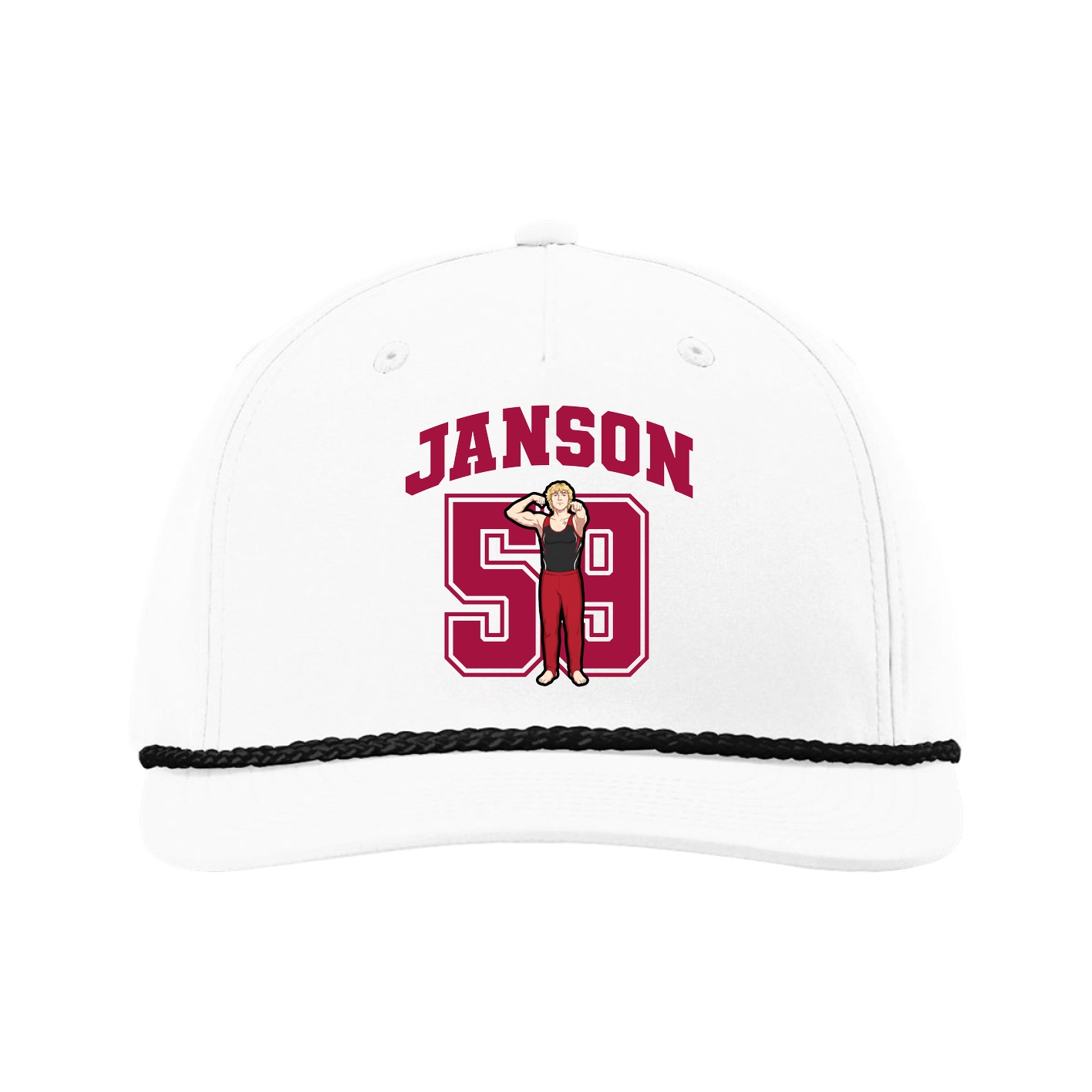 Five-Panel Classic Rope Cap — Number in White