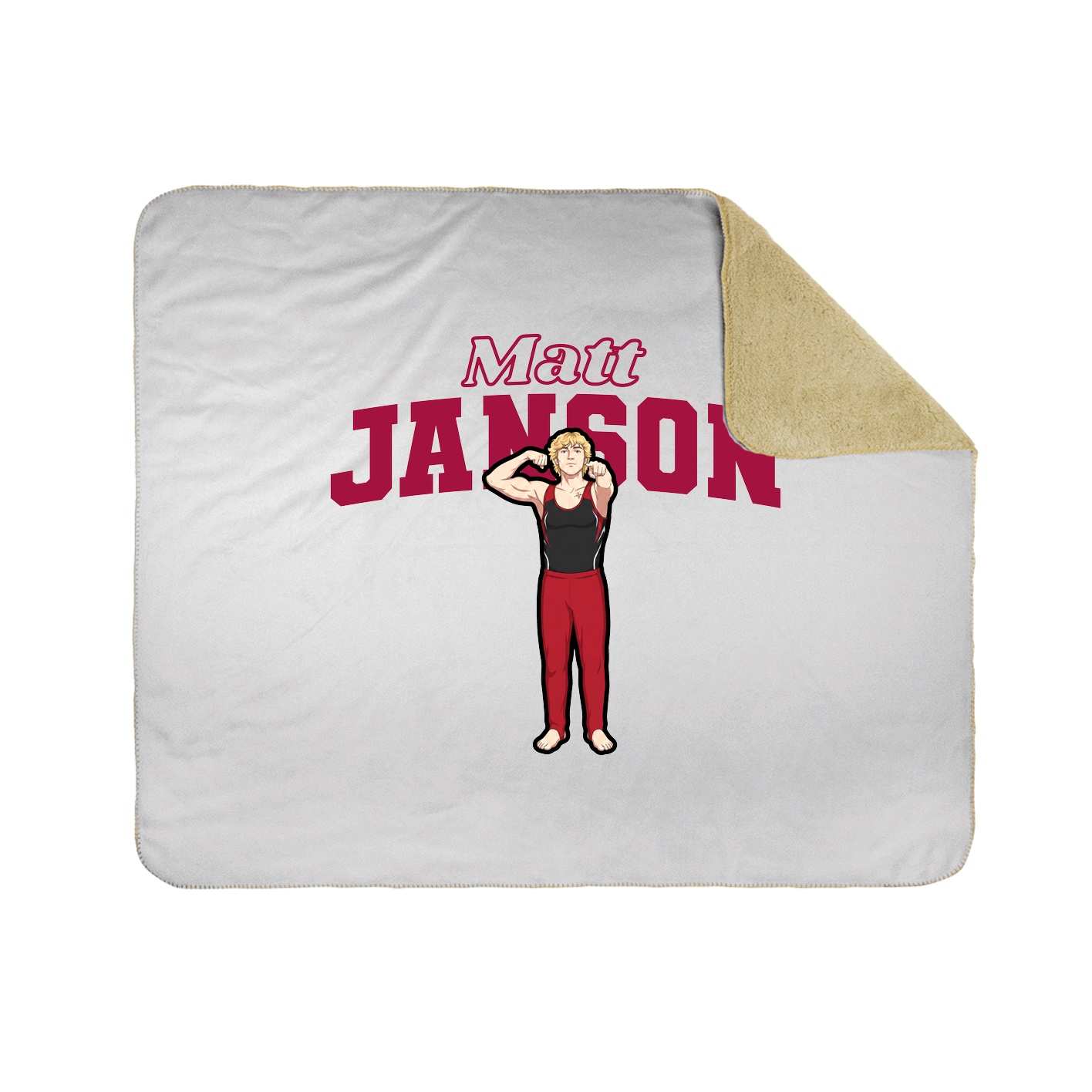 Throw Blanket — Name Arch in White