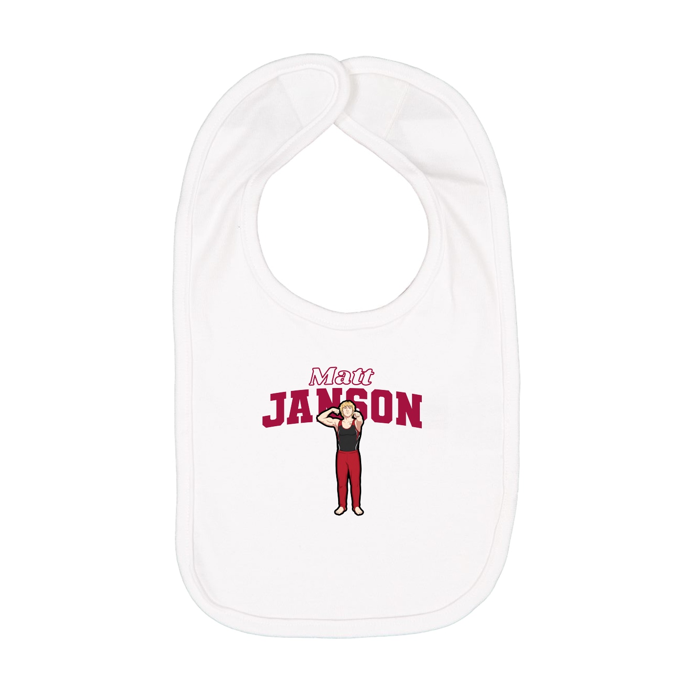 Infant Bib — Name Arch in White