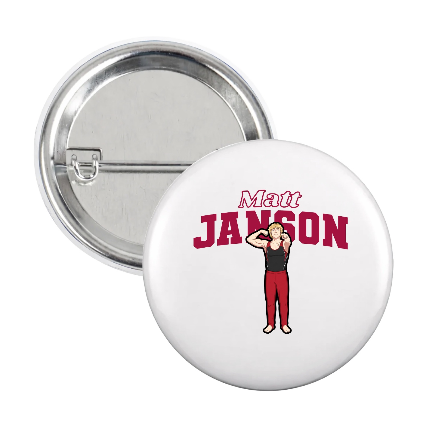 Game Day Button — Name Arch in White