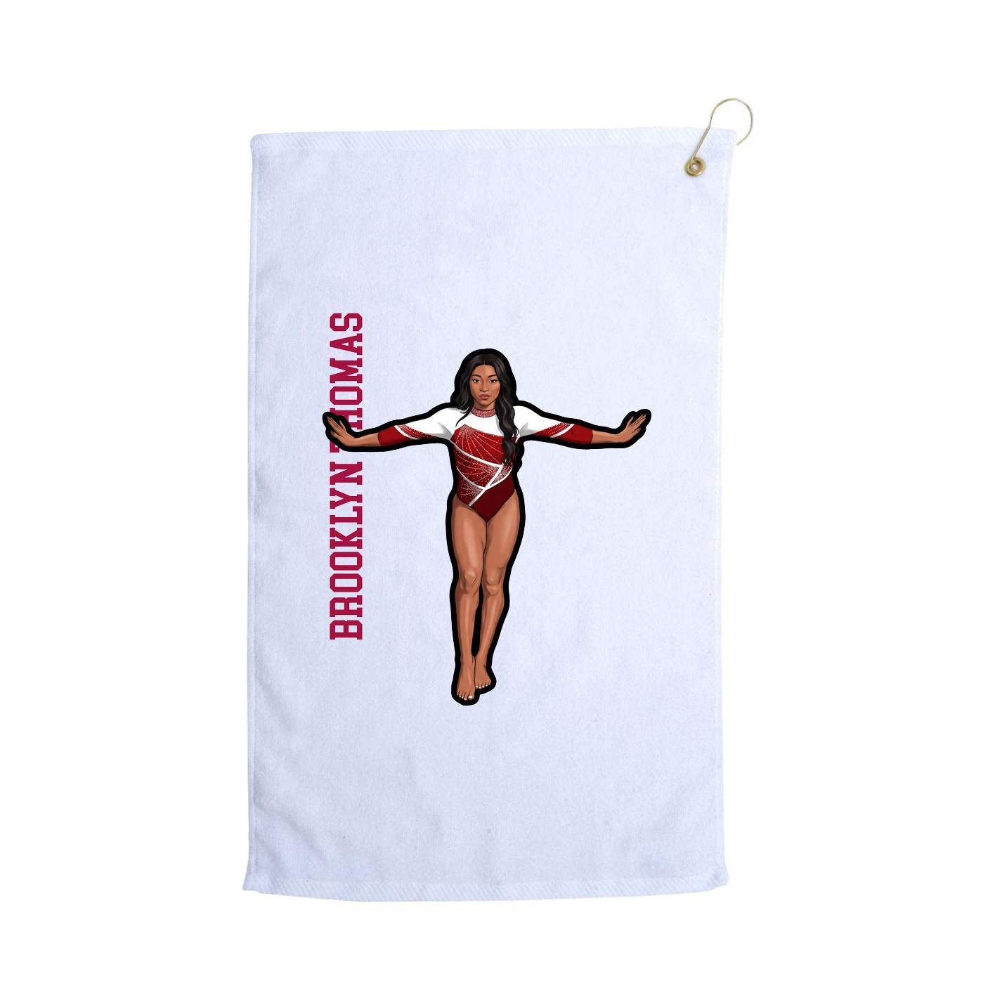 Golf Towel — Name Vertical in White