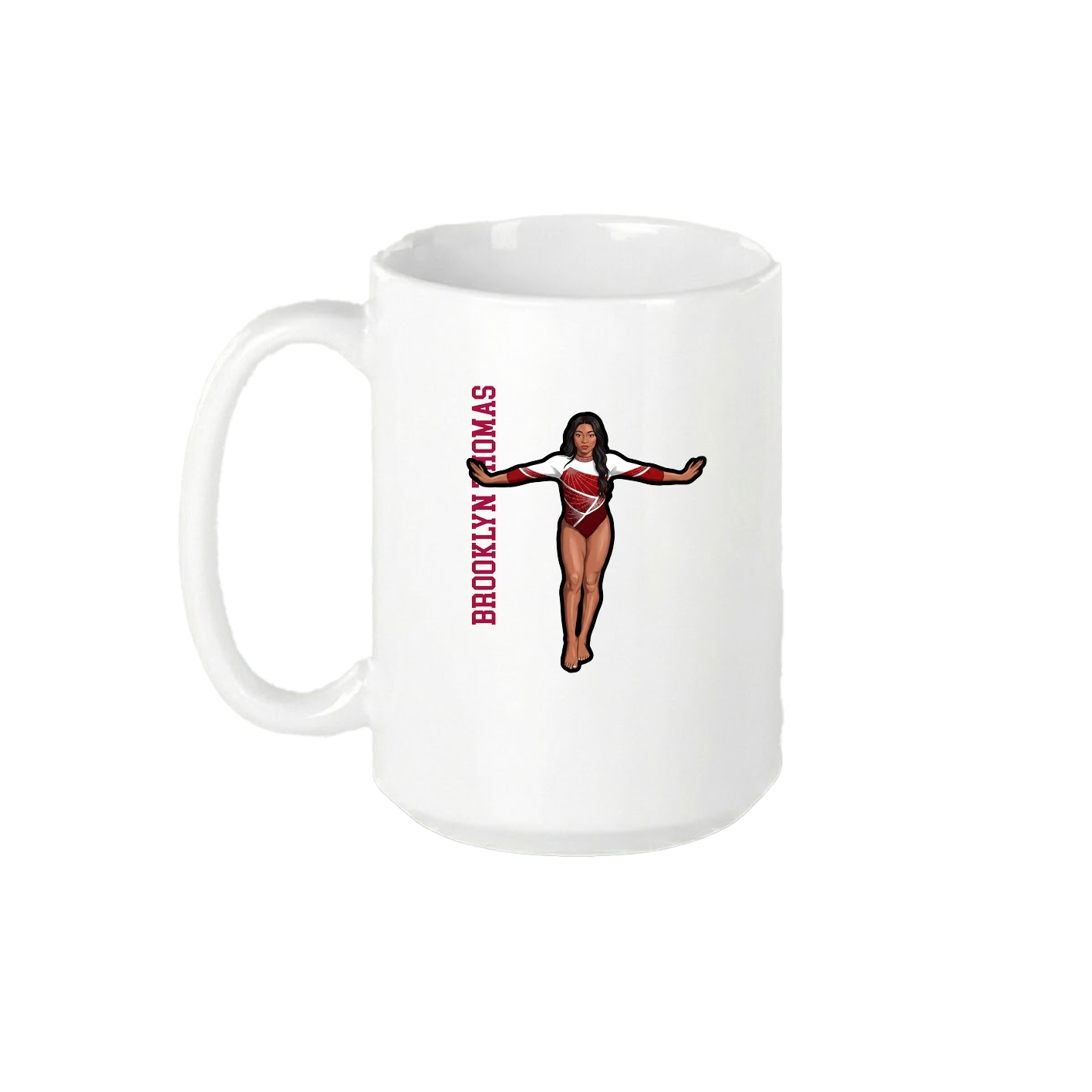 15oz Coffee Mug — Name Vertical in White