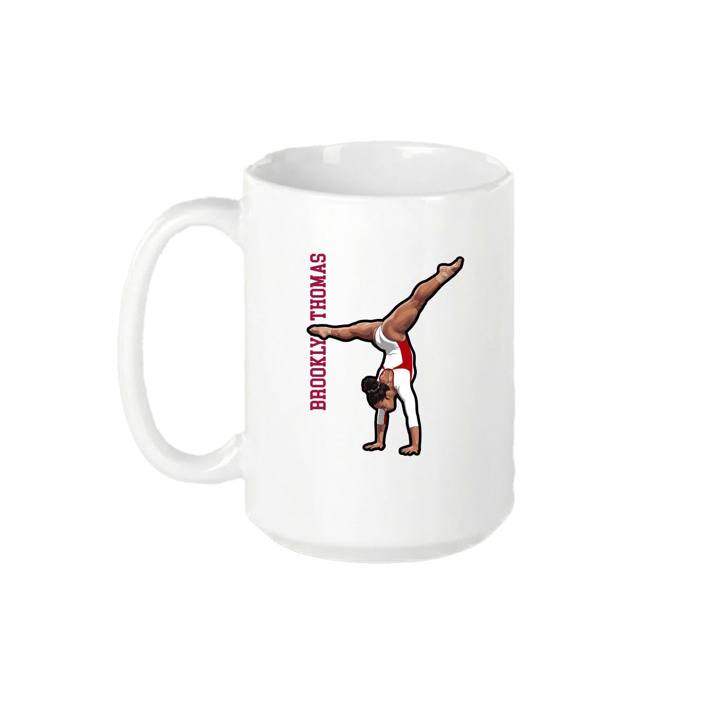 15oz Coffee Mug — Name Vertical in White
