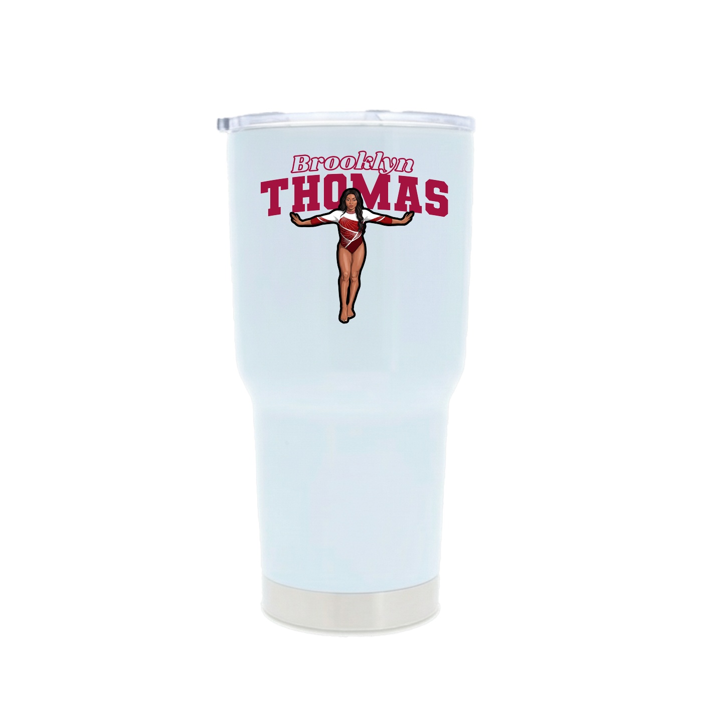 30oz Stainless Steel Tumbler — Name Arch in White