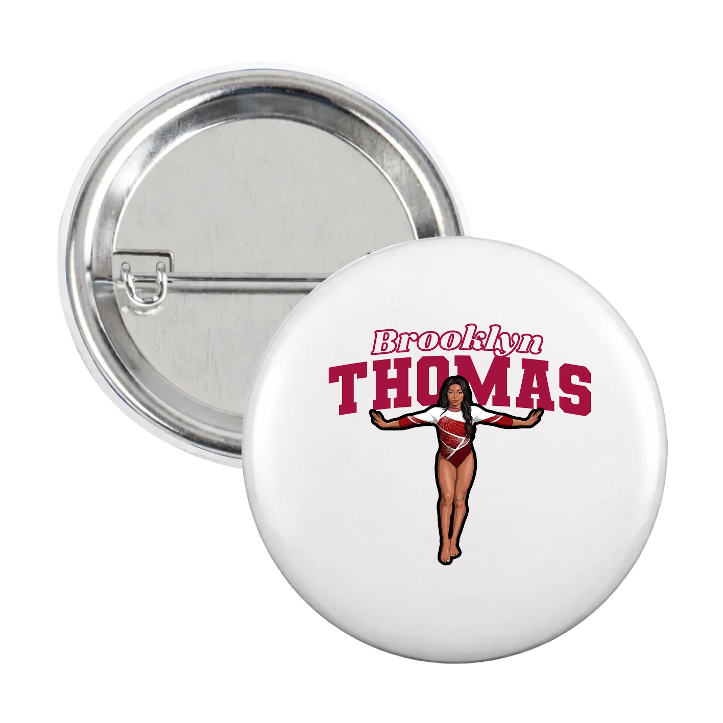 Game Day Button — Name Arch in White