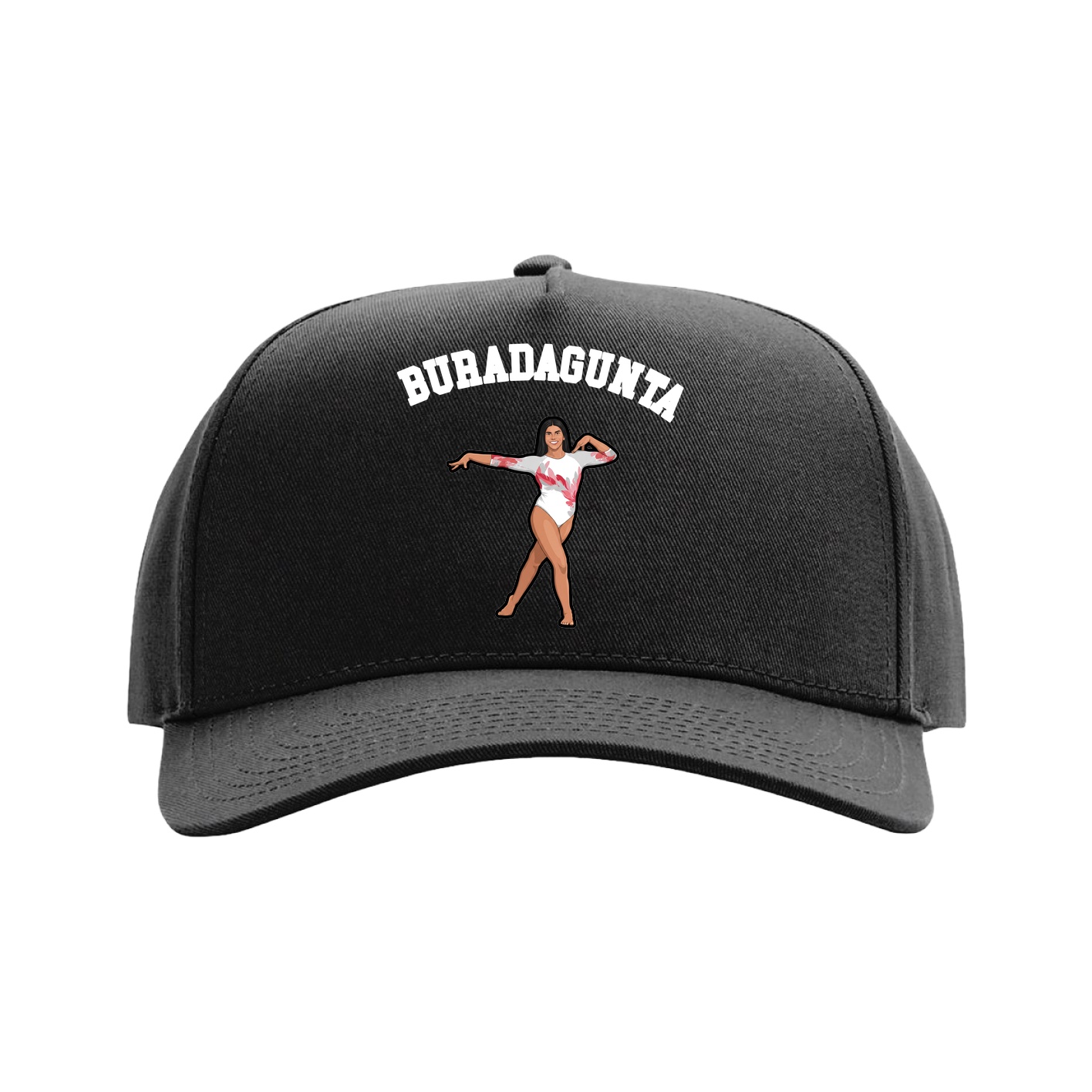 Full Fabric Five-Panel Champ Cap — Shirsey Arch in Black