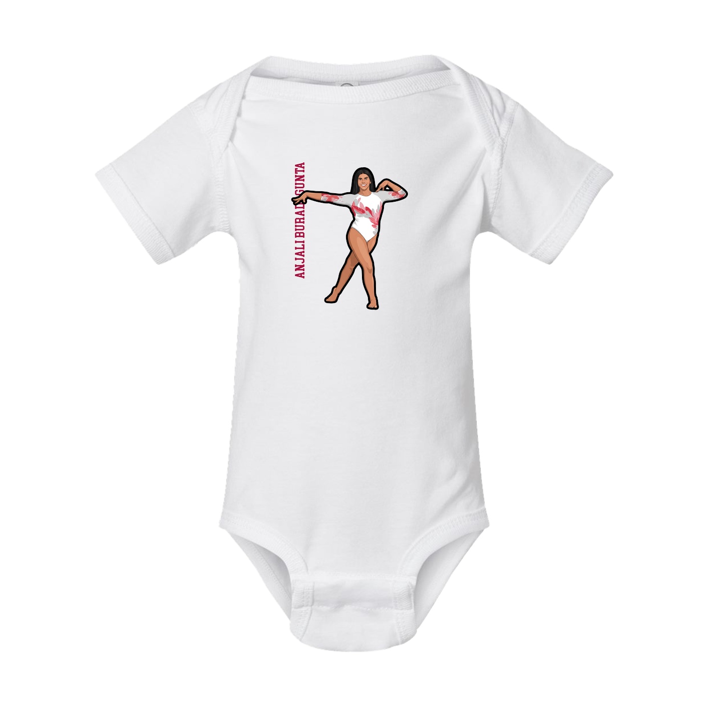 Baby Onesie — Name Vertical in White